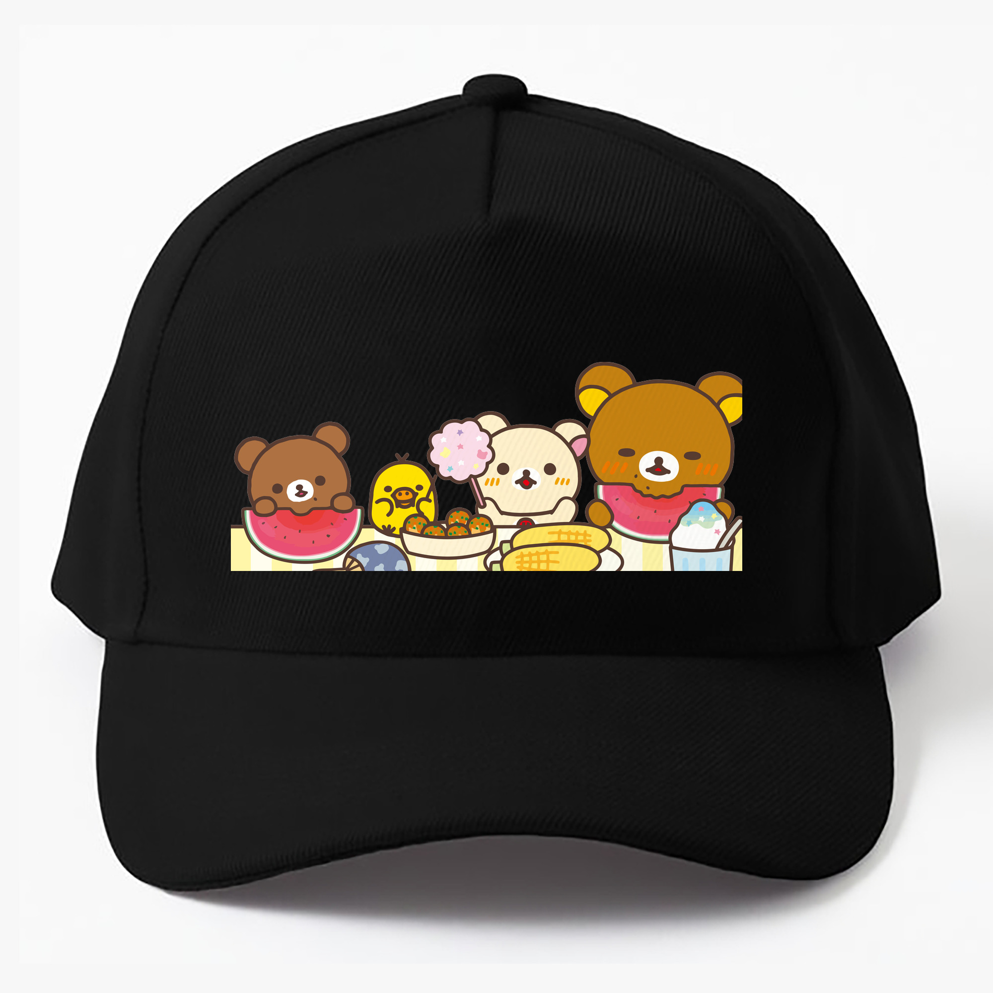 （画像用） リラックマ リラックマ キイロイトリ Rilakkuma Korilakkuma Kiiroitori ベースボールキャップ 綿100％ 男女兼用 帽子 スポーツ