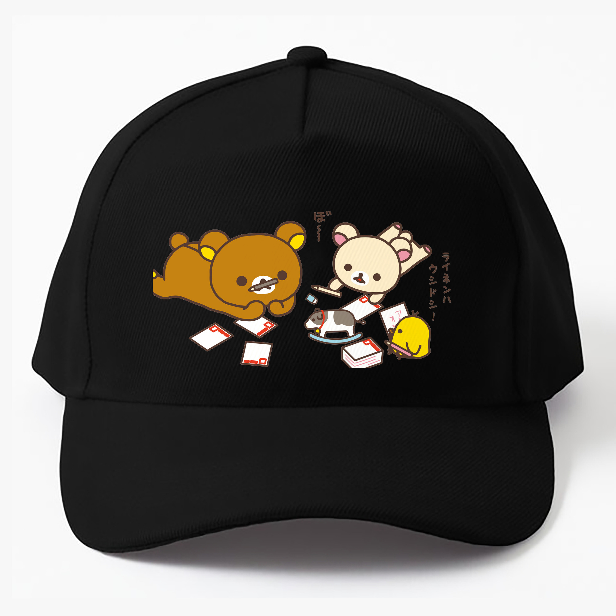 （画像用） リラックマ リラックマ キイロイトリ Rilakkuma Korilakkuma Kiiroitori ベースボールキャップ 綿100％ 男女兼用 帽子 スポーツ
