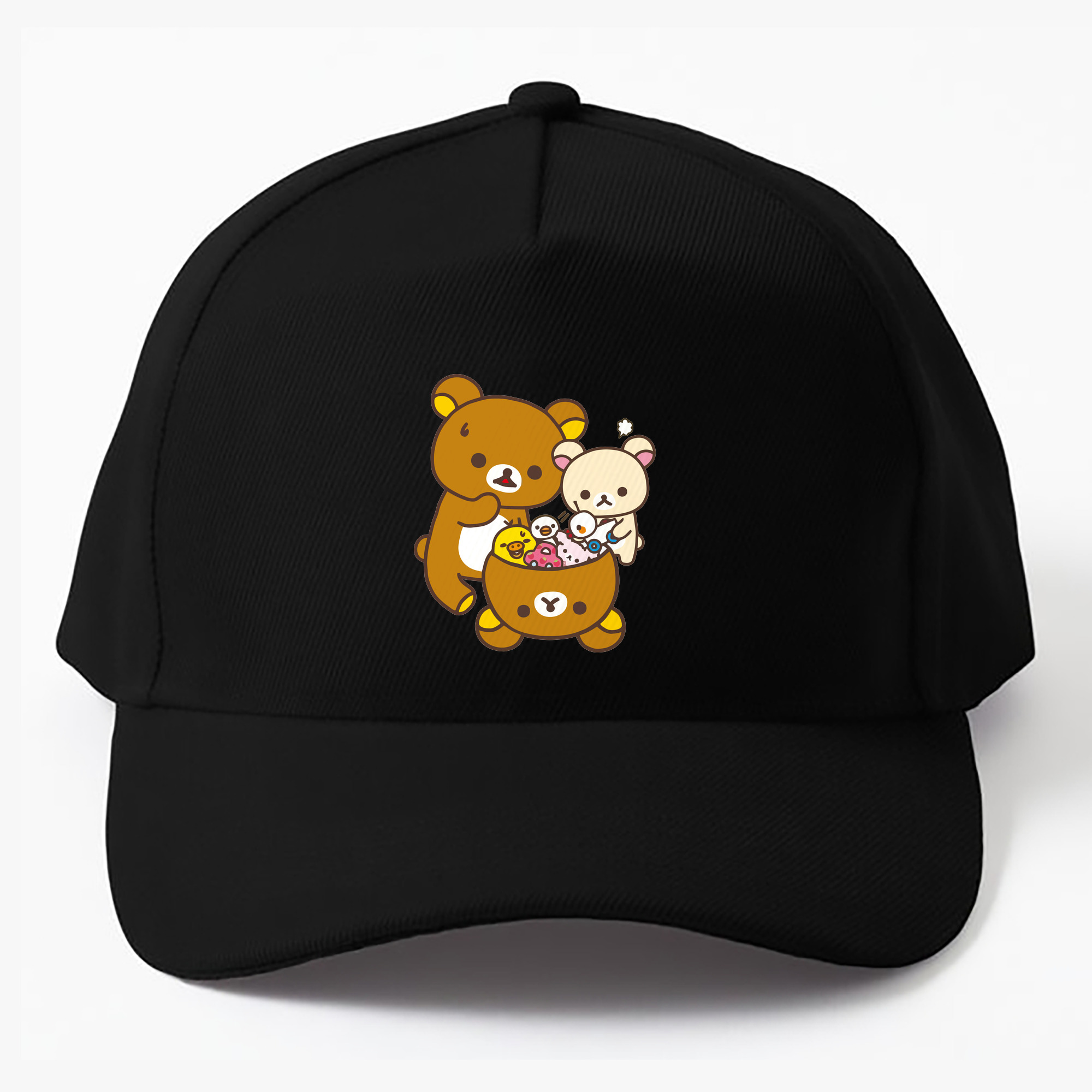 （画像用） リラックマ リラックマ キイロイトリ Rilakkuma Korilakkuma Kiiroitori ベースボールキャップ 綿100％ 男女兼用 帽子 スポーツ