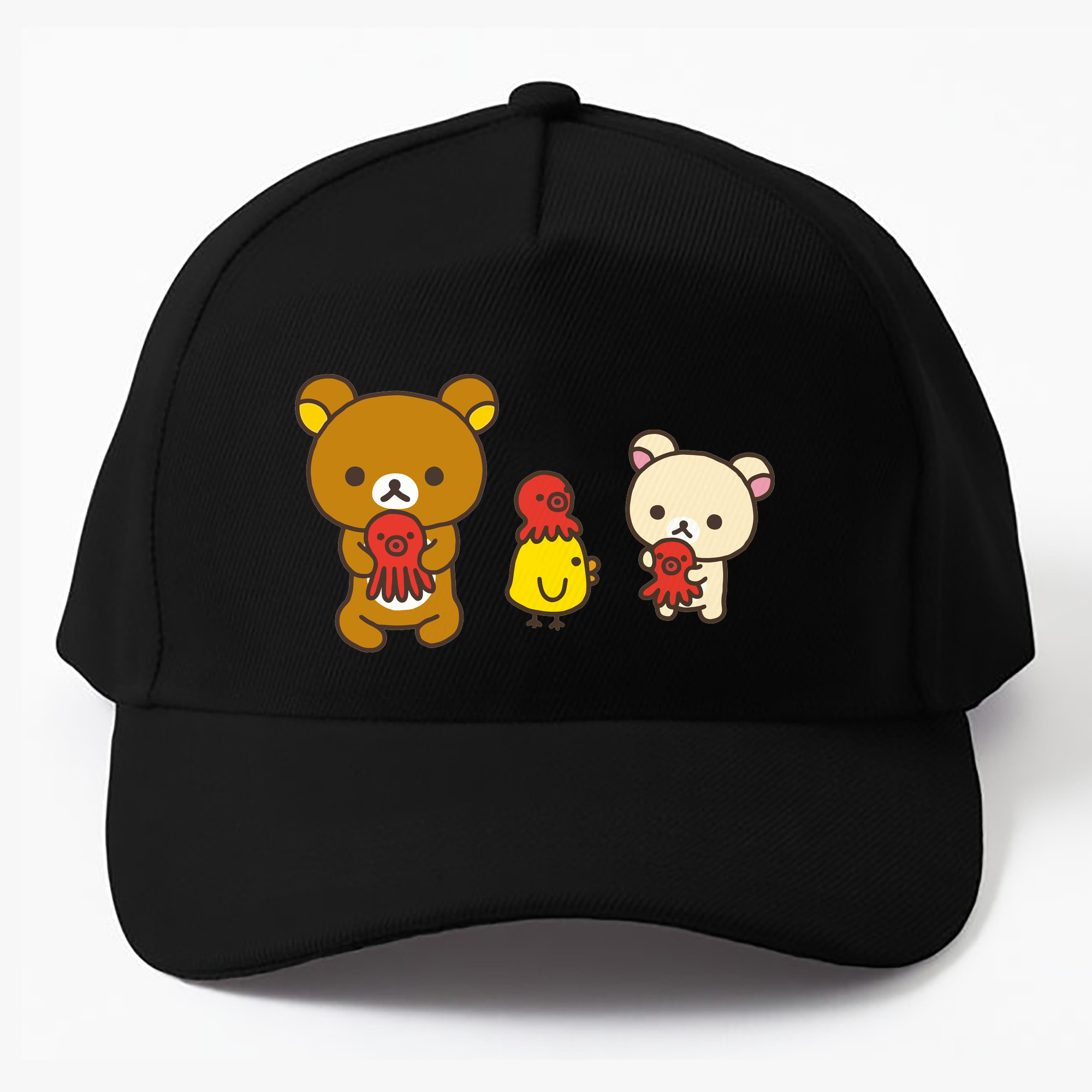 （画像用） リラックマ リラックマ キイロイトリ Rilakkuma Korilakkuma Kiiroitori ベースボールキャップ 綿100％ 男女兼用 帽子 スポーツ