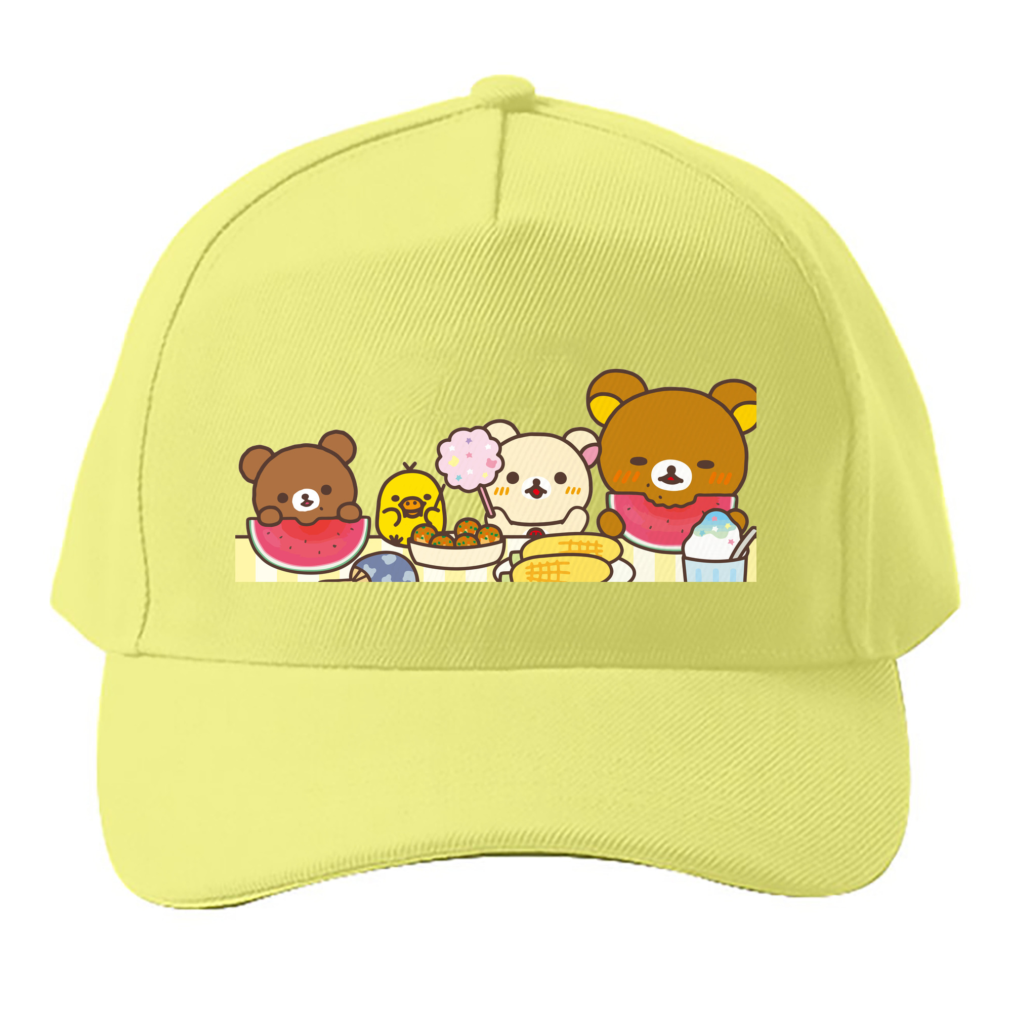 （画像用） リラックマ リラックマ キイロイトリ Rilakkuma Korilakkuma Kiiroitori ベースボールキャップ 綿100％ 男女兼用 帽子 スポーツ