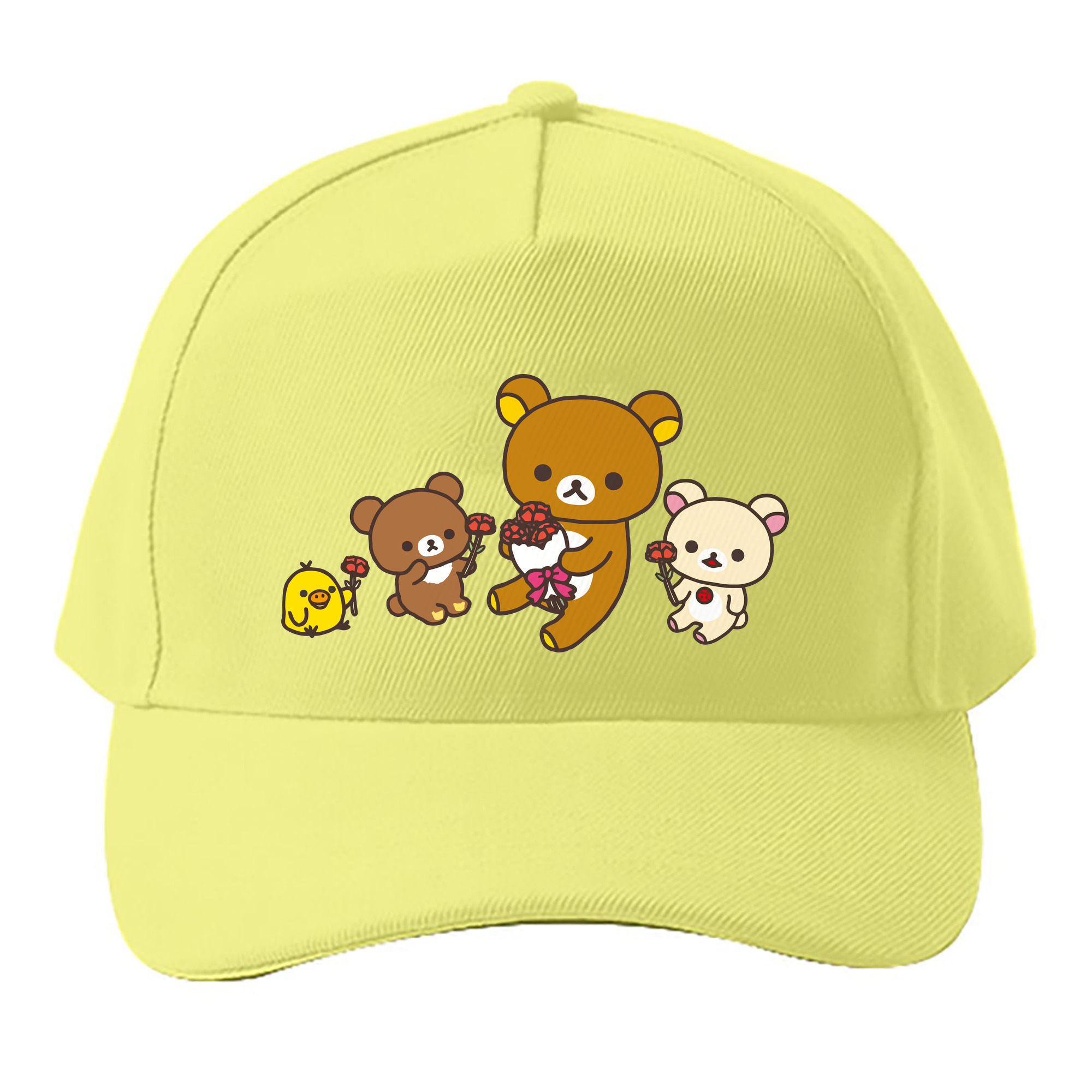 （画像用） リラックマ リラックマ キイロイトリ Rilakkuma Korilakkuma Kiiroitori ベースボールキャップ 綿100％ 男女兼用 帽子 スポーツ