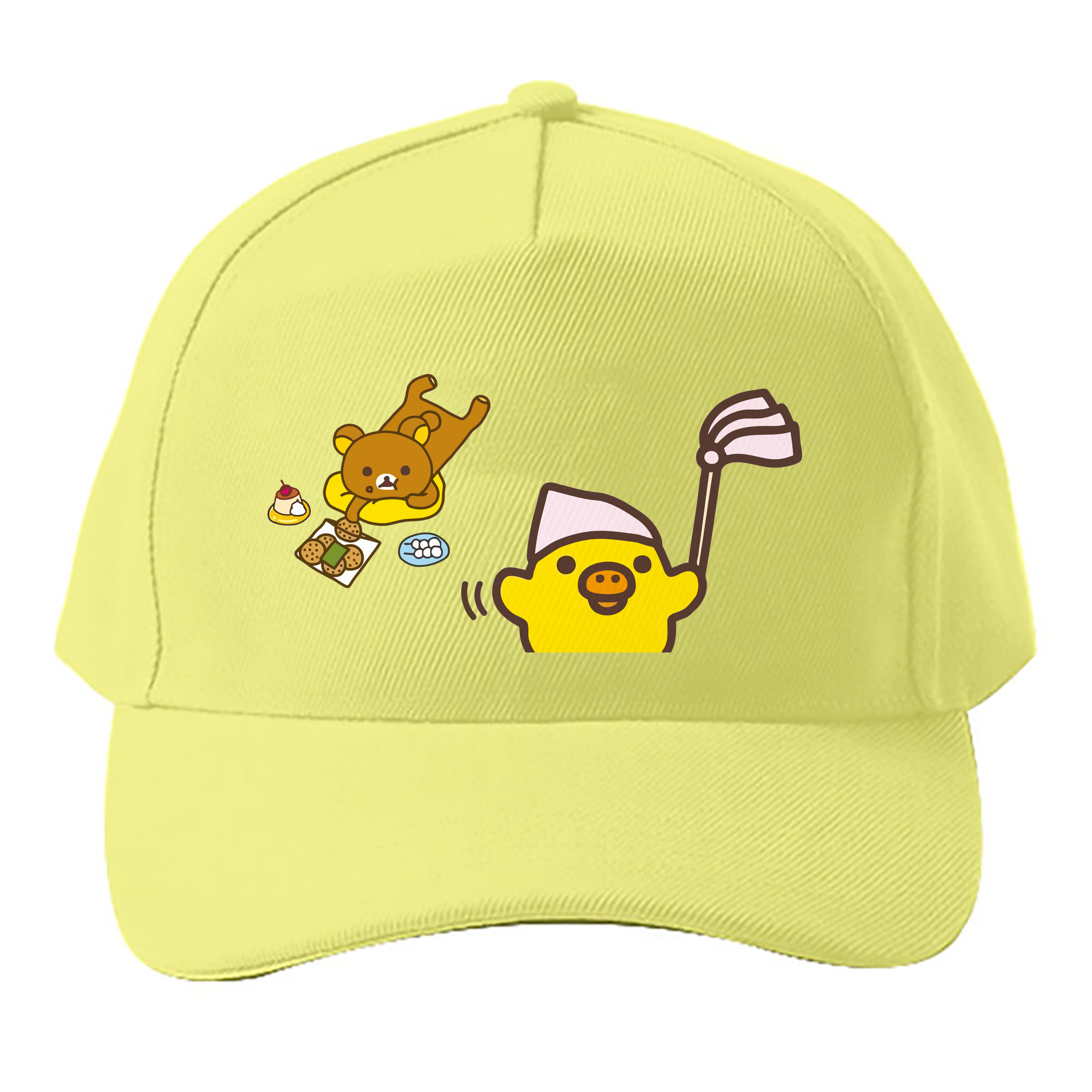 （画像用） リラックマ リラックマ キイロイトリ Rilakkuma Korilakkuma Kiiroitori ベースボールキャップ 綿100％ 男女兼用 帽子 スポーツ