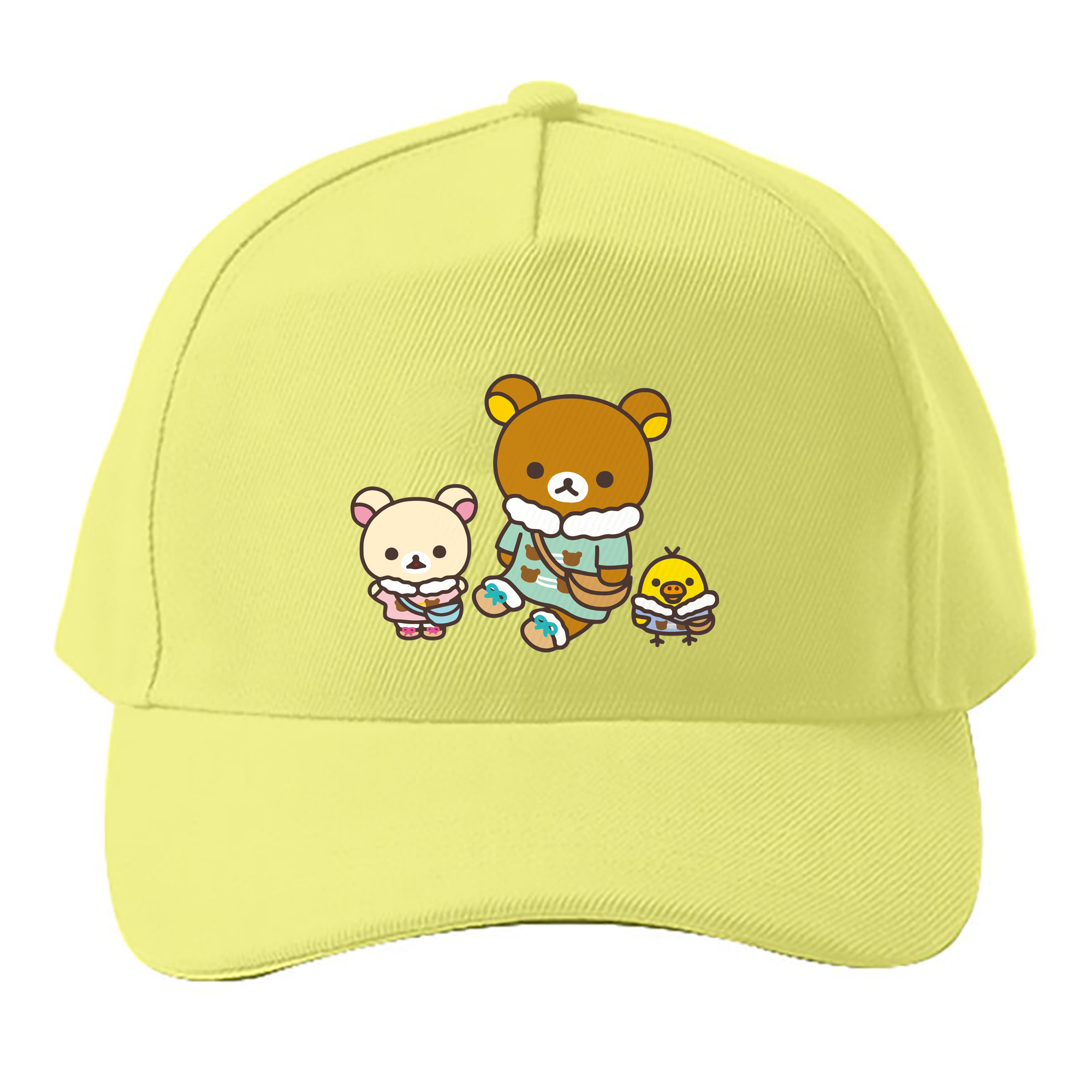 （画像用） リラックマ リラックマ キイロイトリ Rilakkuma Korilakkuma Kiiroitori ベースボールキャップ 綿100％ 男女兼用 帽子 スポーツ