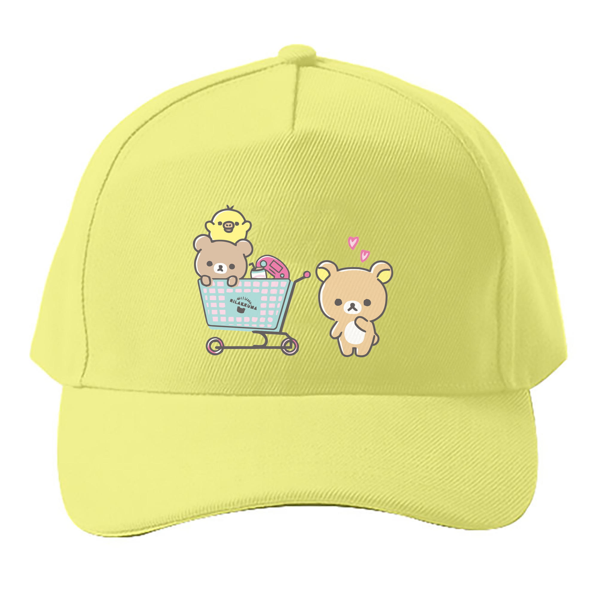 （画像用） リラックマ リラックマ キイロイトリ Rilakkuma Korilakkuma Kiiroitori ベースボールキャップ 綿100％ 男女兼用 帽子 スポーツ