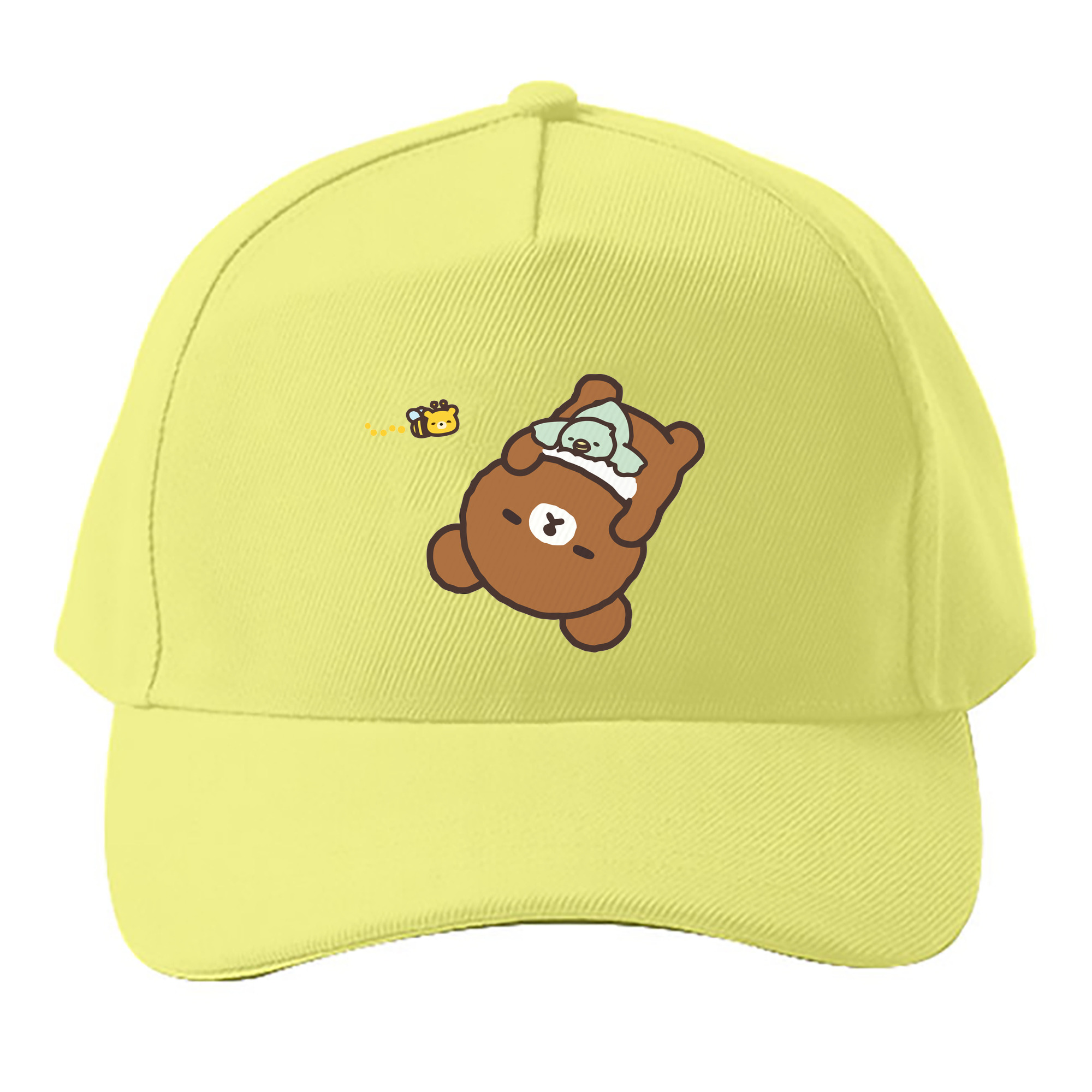 （画像用） リラックマ リラックマ キイロイトリ Rilakkuma Korilakkuma Kiiroitori ベースボールキャップ 綿100％ 男女兼用 帽子 スポーツ