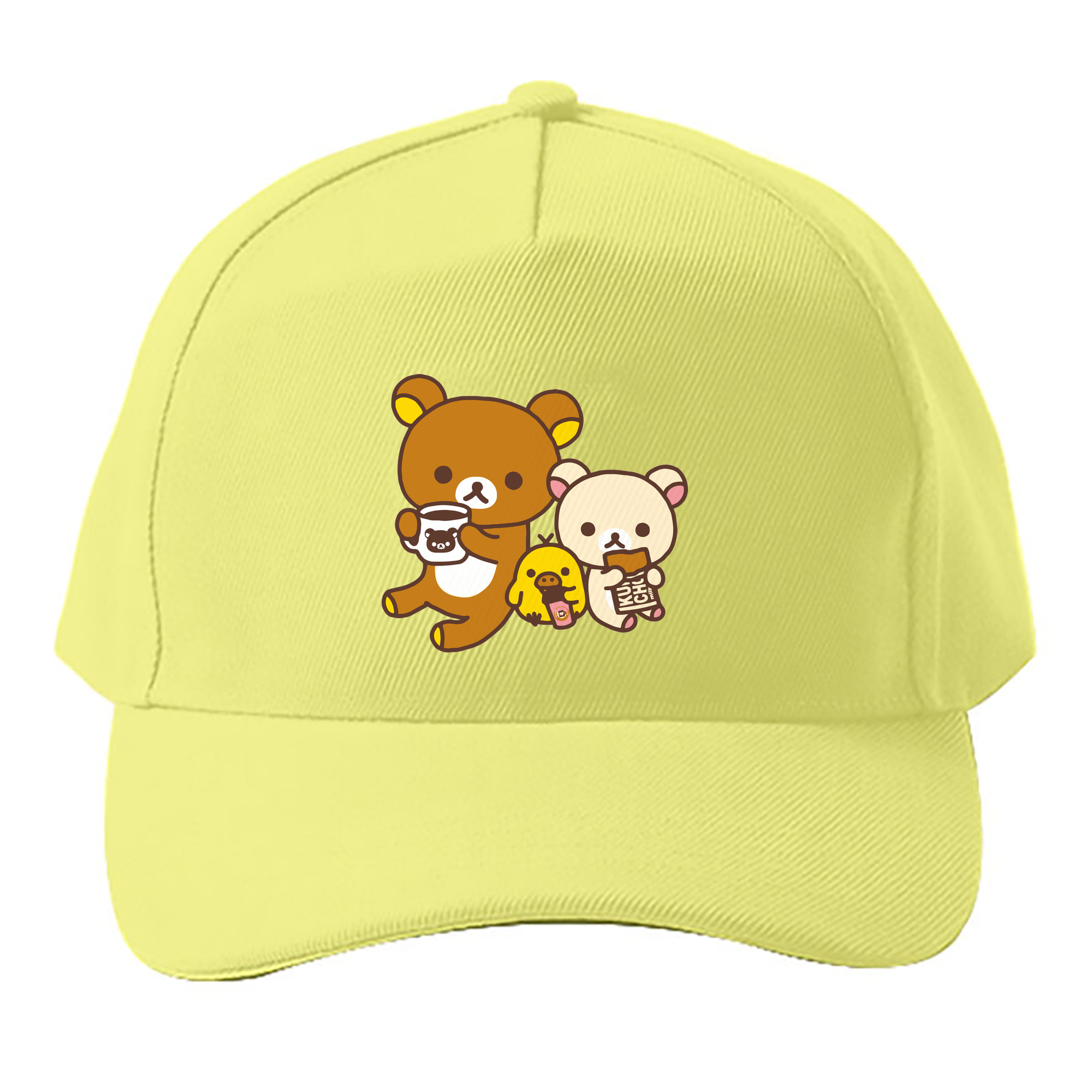 （画像用） リラックマ リラックマ キイロイトリ Rilakkuma Korilakkuma Kiiroitori ベースボールキャップ 綿100％ 男女兼用 帽子 スポーツ