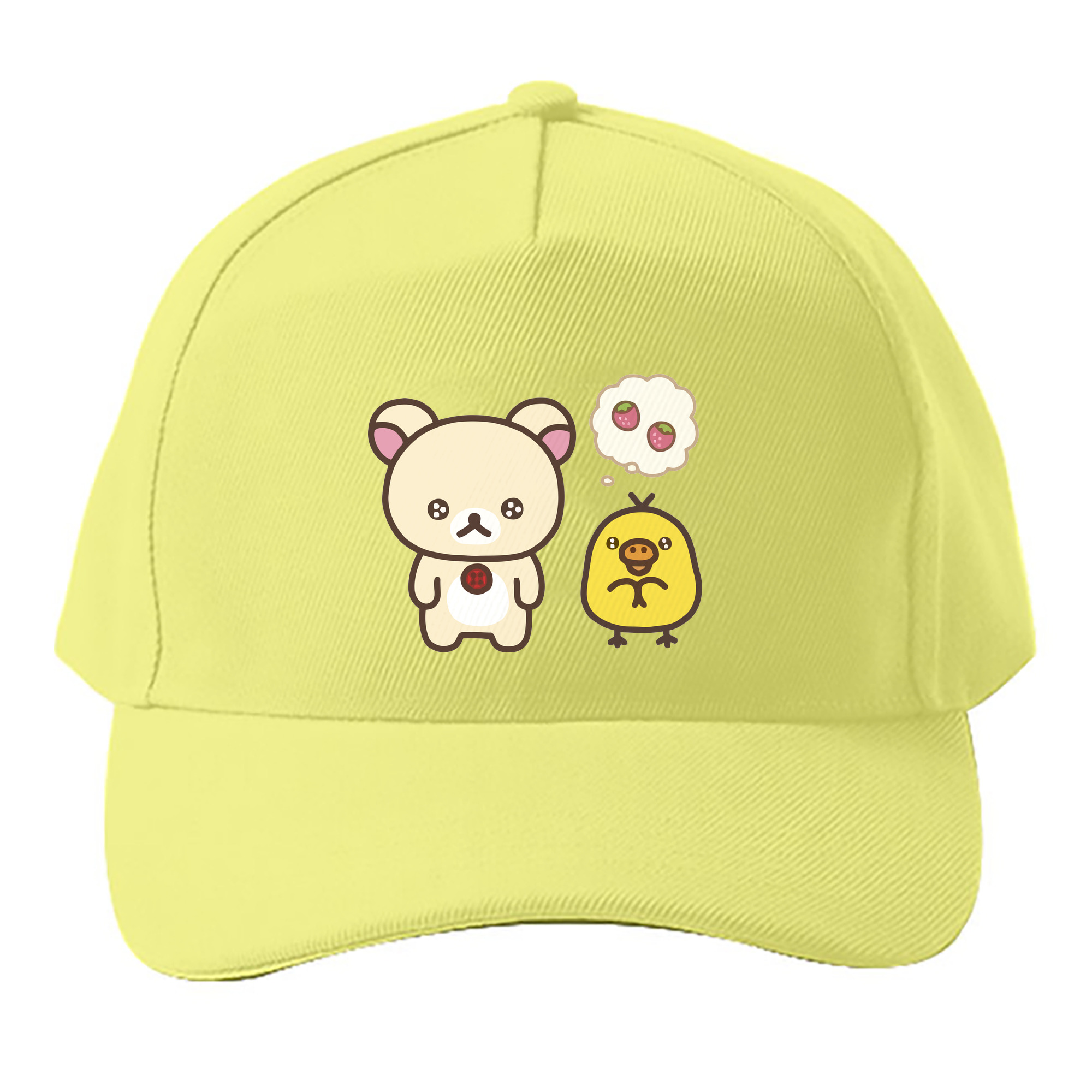 （画像用） リラックマ リラックマ キイロイトリ Rilakkuma Korilakkuma Kiiroitori ベースボールキャップ 綿100％ 男女兼用 帽子 スポーツ