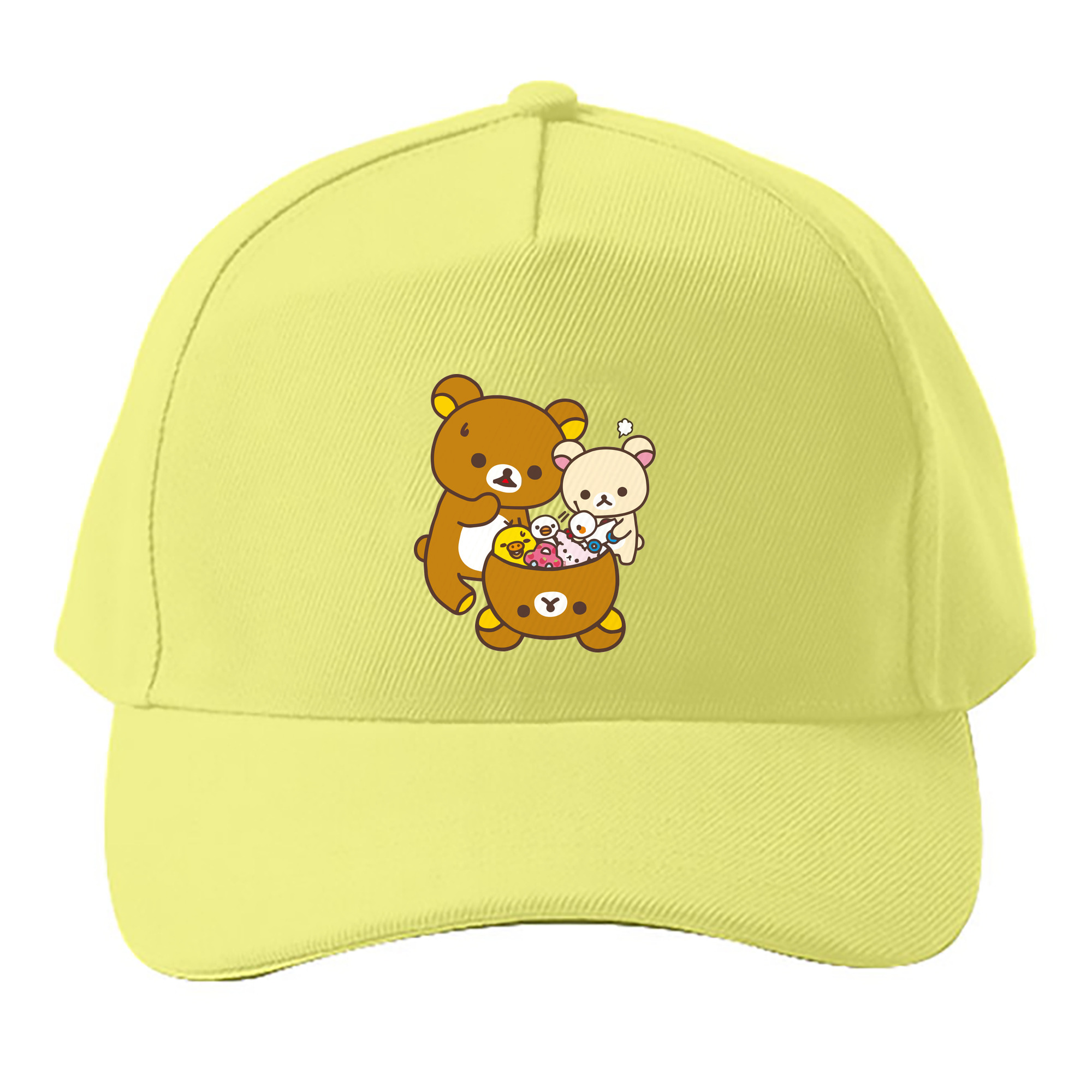 （画像用） リラックマ リラックマ キイロイトリ Rilakkuma Korilakkuma Kiiroitori ベースボールキャップ 綿100％ 男女兼用 帽子 スポーツ