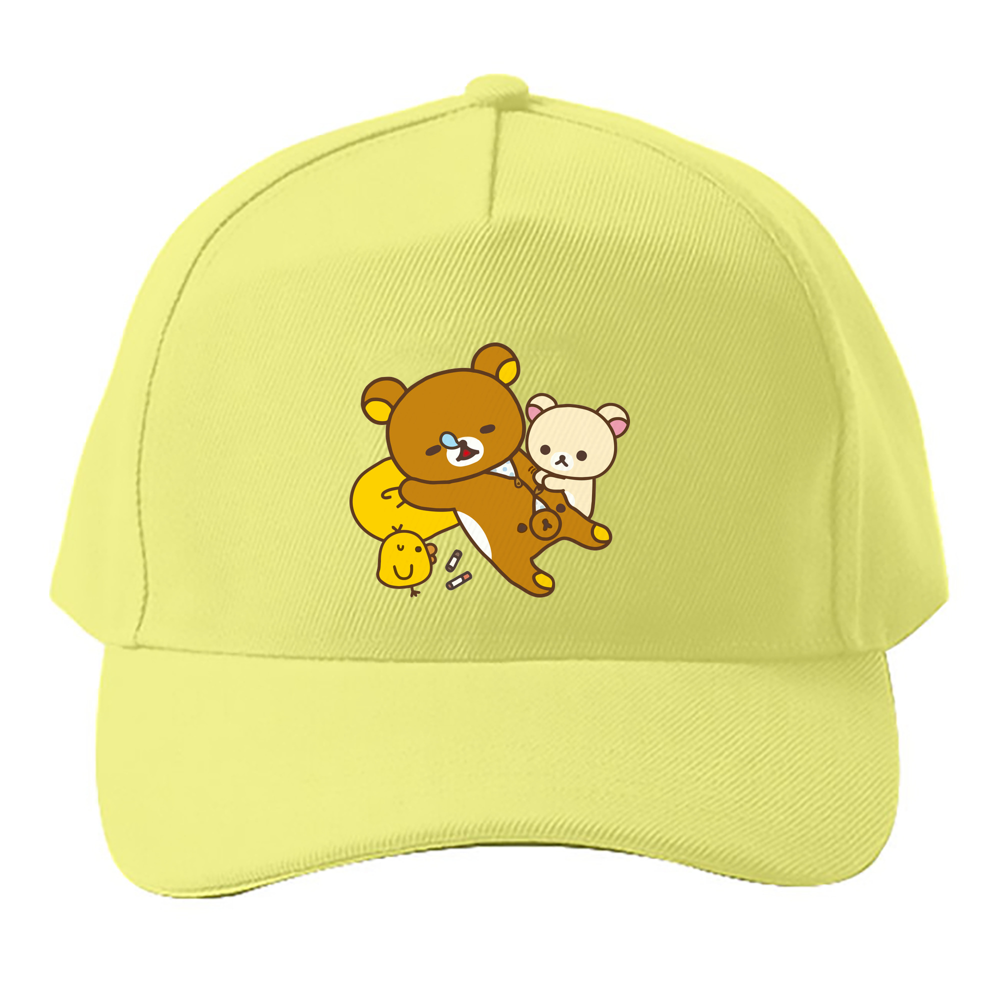 （画像用） リラックマ リラックマ キイロイトリ Rilakkuma Korilakkuma Kiiroitori ベースボールキャップ 綿100％ 男女兼用 帽子 スポーツ