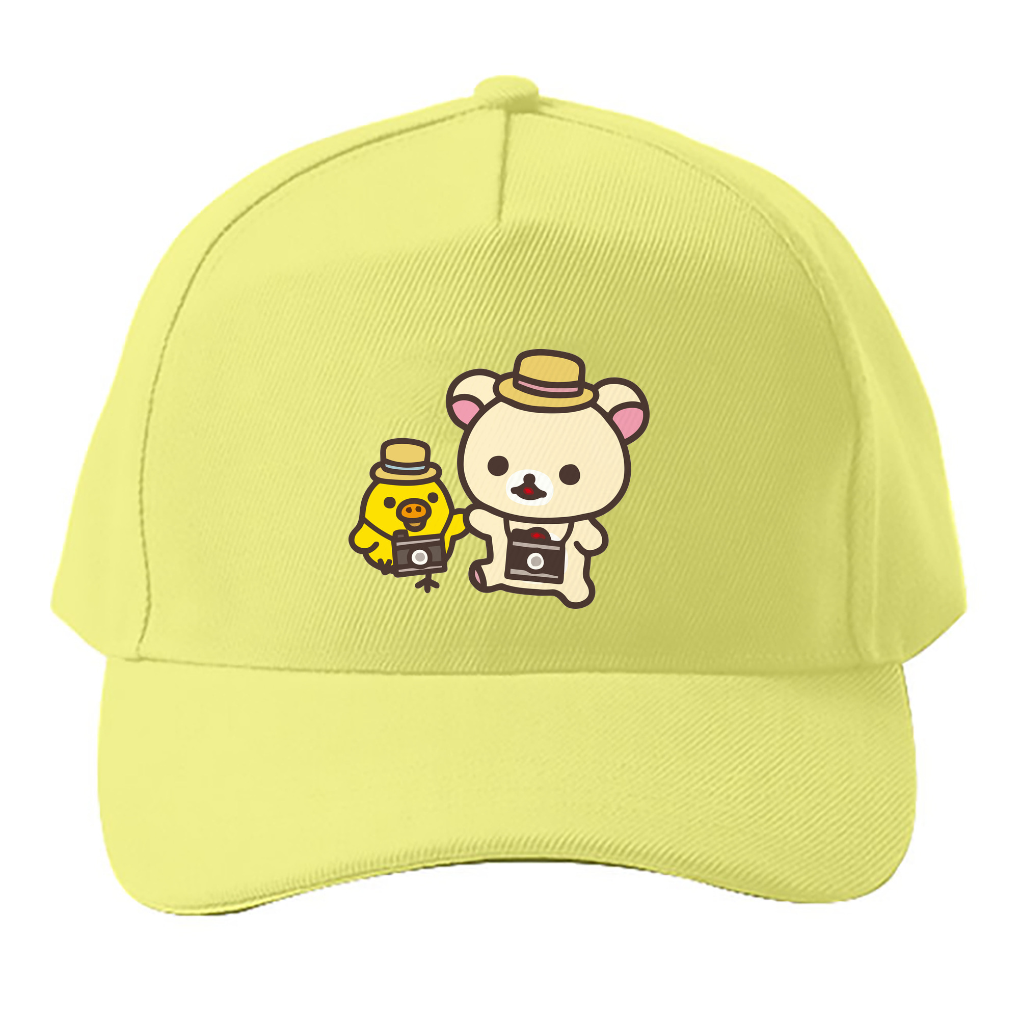 （画像用） リラックマ リラックマ キイロイトリ Rilakkuma Korilakkuma Kiiroitori ベースボールキャップ 綿100％ 男女兼用 帽子 スポーツ