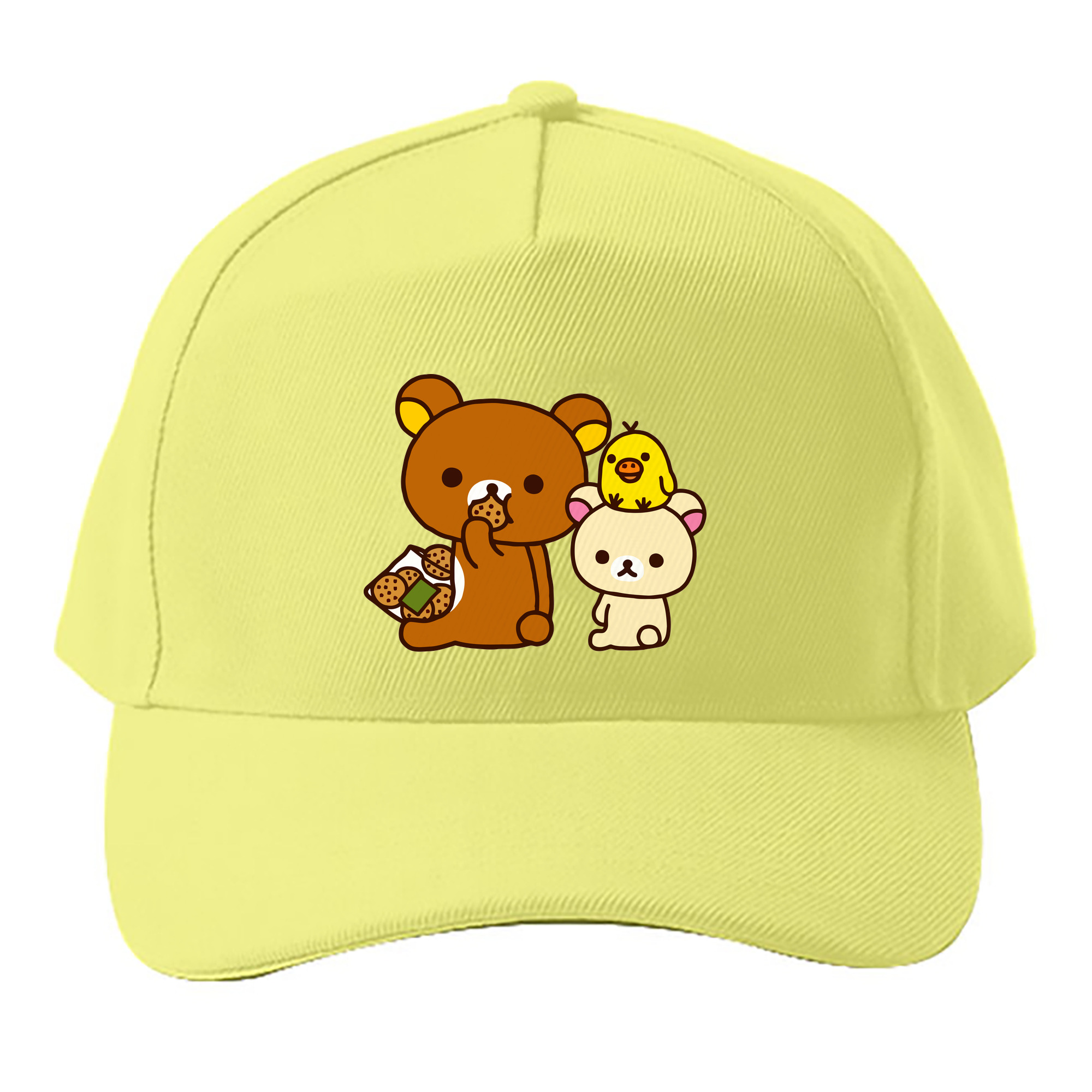（画像用） リラックマ リラックマ キイロイトリ Rilakkuma Korilakkuma Kiiroitori ベースボールキャップ 綿100％ 男女兼用 帽子 スポーツ