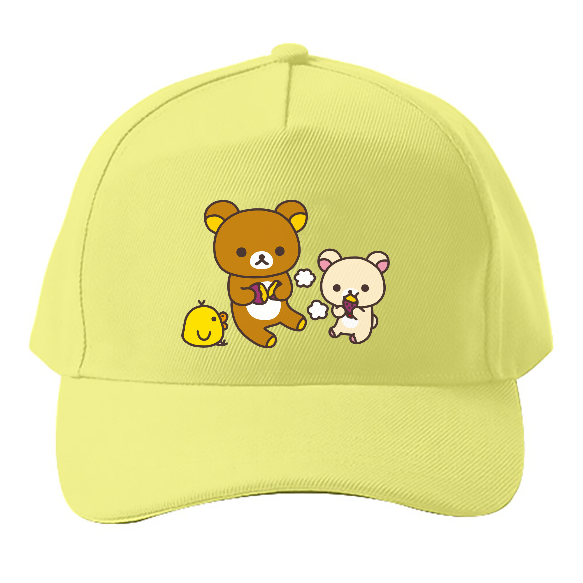 （画像用） リラックマ リラックマ キイロイトリ Rilakkuma Korilakkuma Kiiroitori ベースボールキャップ 綿100％ 男女兼用 帽子 スポーツ