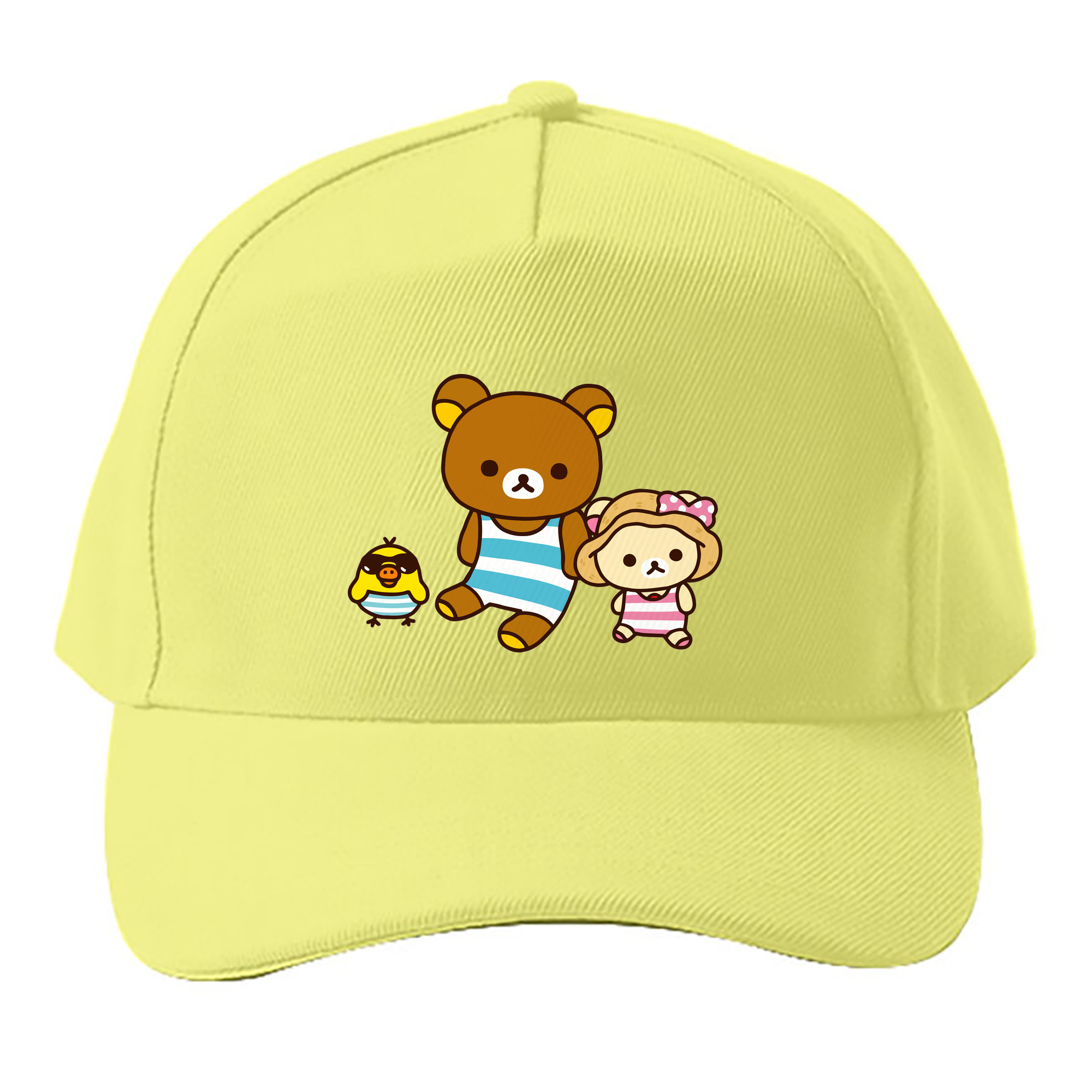 （画像用） リラックマ リラックマ キイロイトリ Rilakkuma Korilakkuma Kiiroitori ベースボールキャップ 綿100％ 男女兼用 帽子 スポーツ