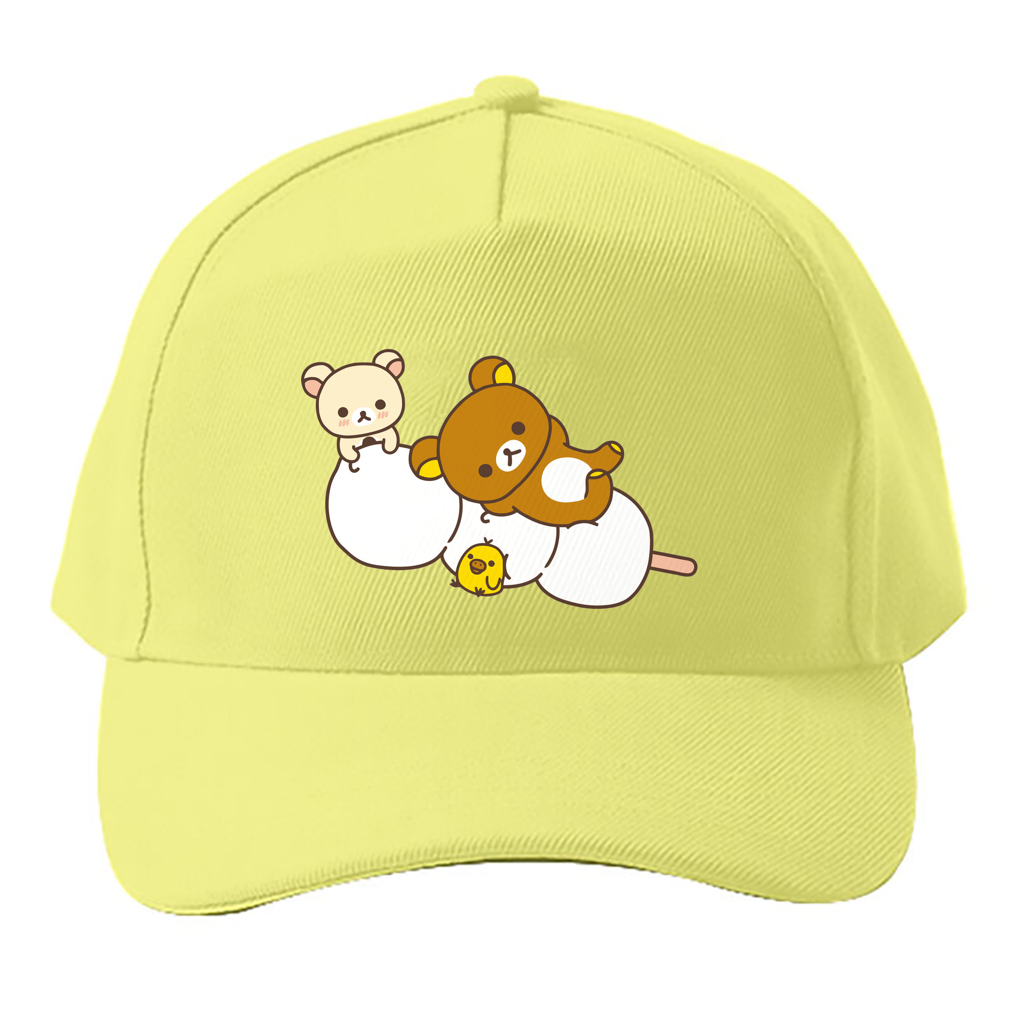 （画像用） リラックマ リラックマ キイロイトリ Rilakkuma Korilakkuma Kiiroitori ベースボールキャップ 綿100％ 男女兼用 帽子 スポーツ