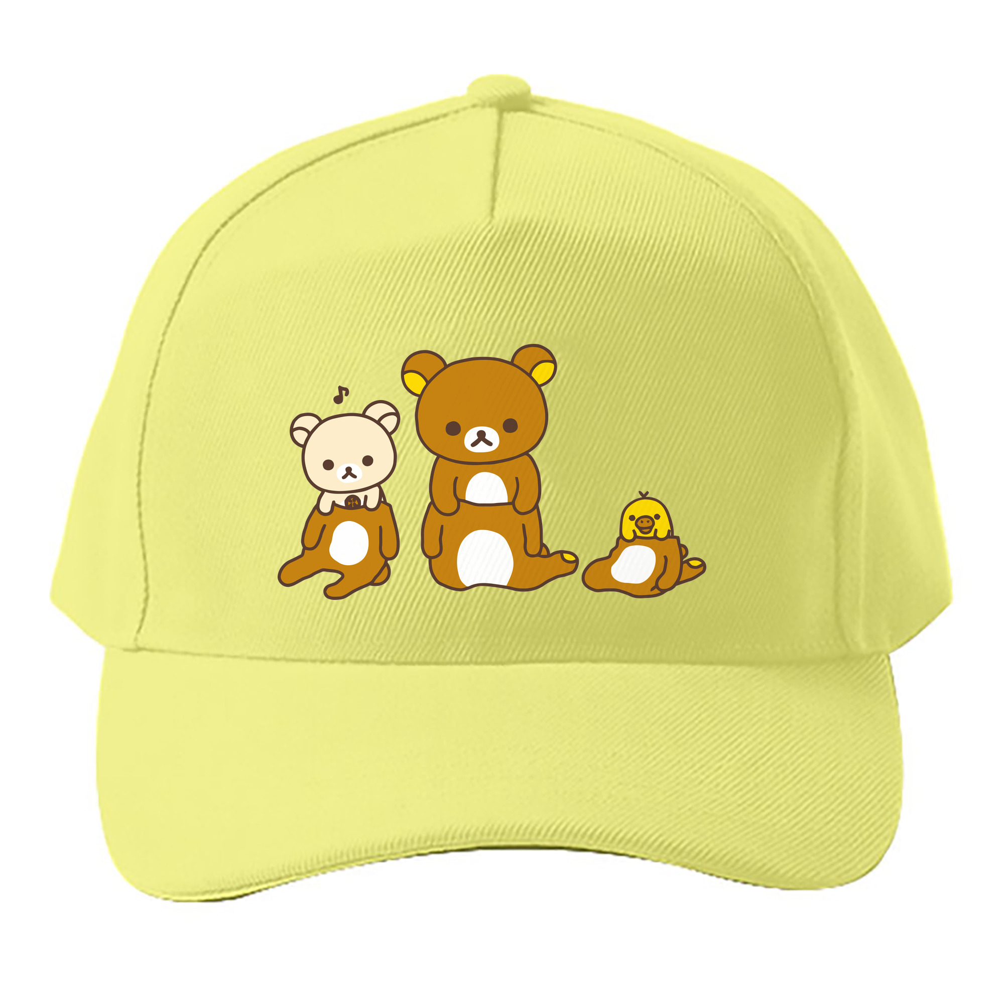 （画像用） リラックマ リラックマ キイロイトリ Rilakkuma Korilakkuma Kiiroitori ベースボールキャップ 綿100％ 男女兼用 帽子 スポーツ