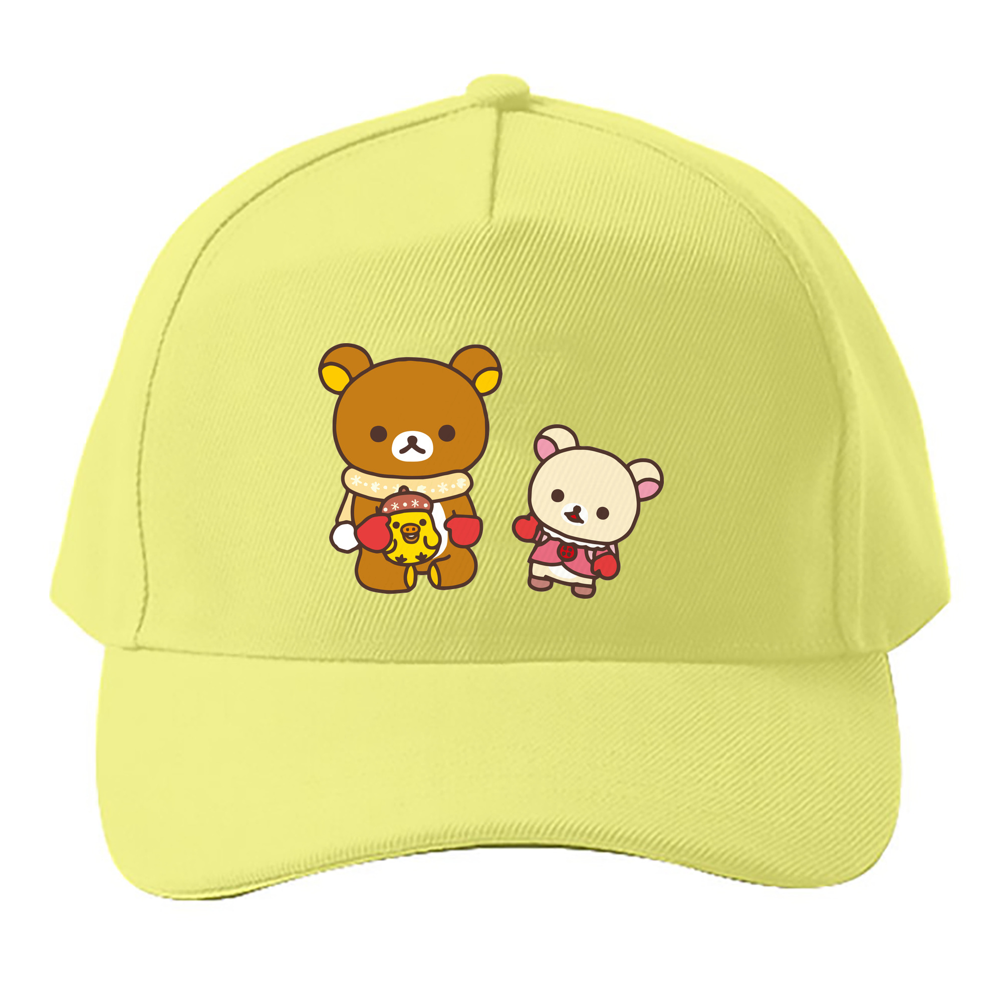 （画像用） リラックマ リラックマ キイロイトリ Rilakkuma Korilakkuma Kiiroitori ベースボールキャップ 綿100％ 男女兼用 帽子 スポーツ