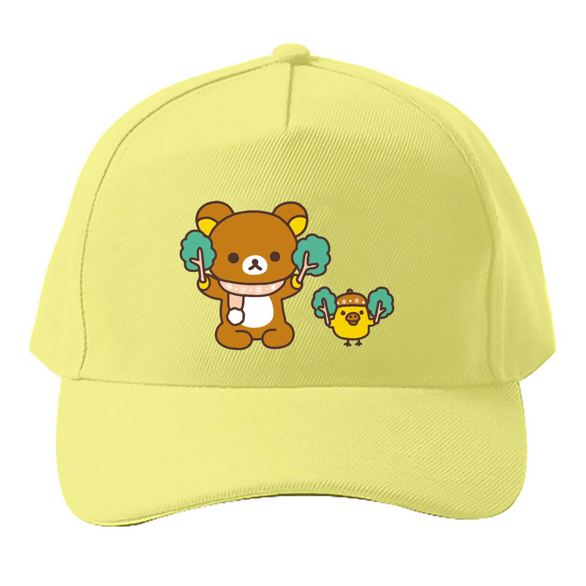 （画像用） リラックマ リラックマ キイロイトリ Rilakkuma Korilakkuma Kiiroitori ベースボールキャップ 綿100％ 男女兼用 帽子 スポーツ
