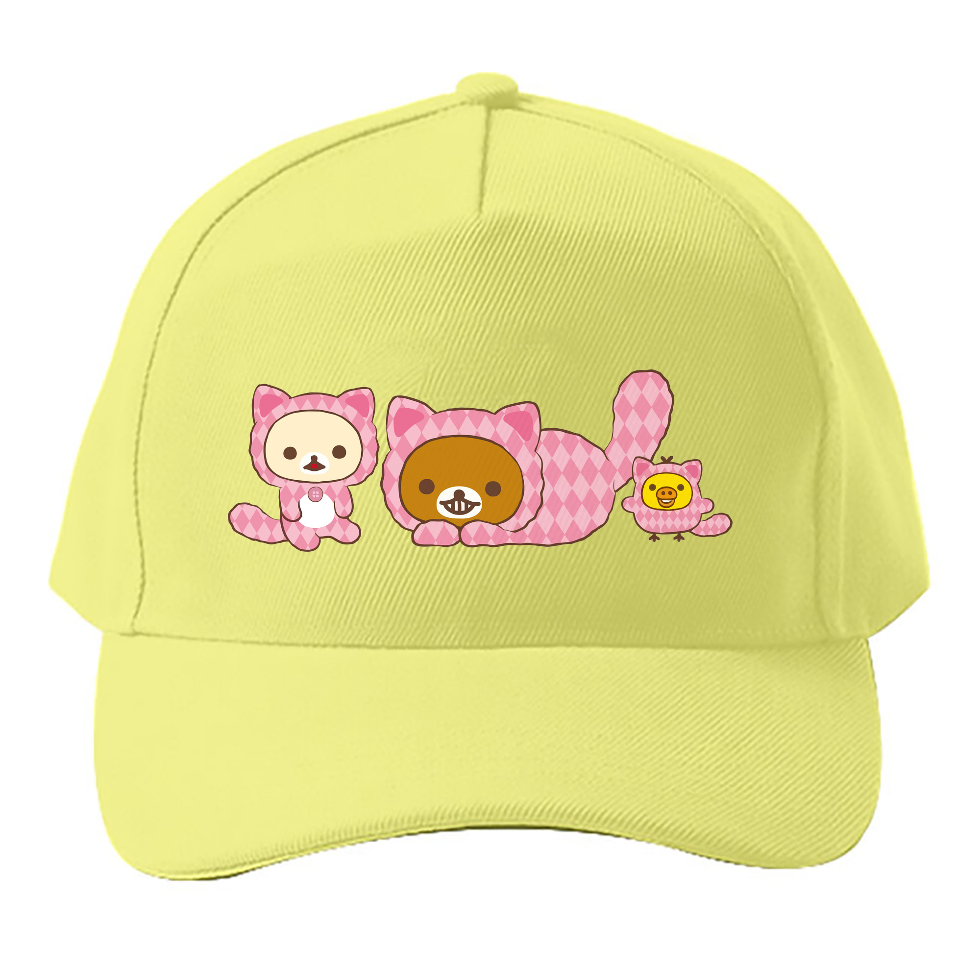 （画像用） リラックマ リラックマ キイロイトリ Rilakkuma Korilakkuma Kiiroitori ベースボールキャップ 綿100％ 男女兼用 帽子 スポーツ