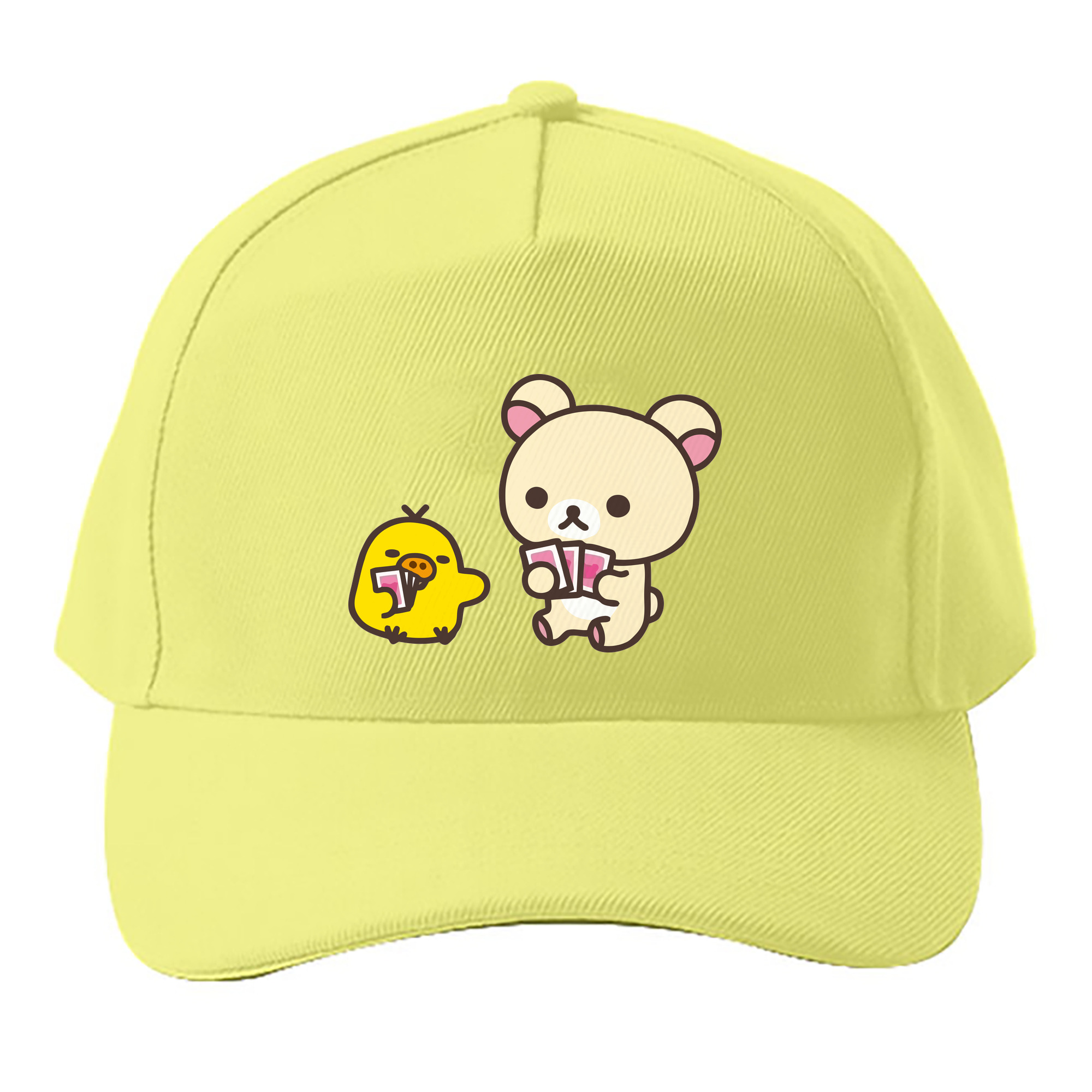 （画像用） リラックマ リラックマ キイロイトリ Rilakkuma Korilakkuma Kiiroitori ベースボールキャップ 綿100％ 男女兼用 帽子 スポーツ