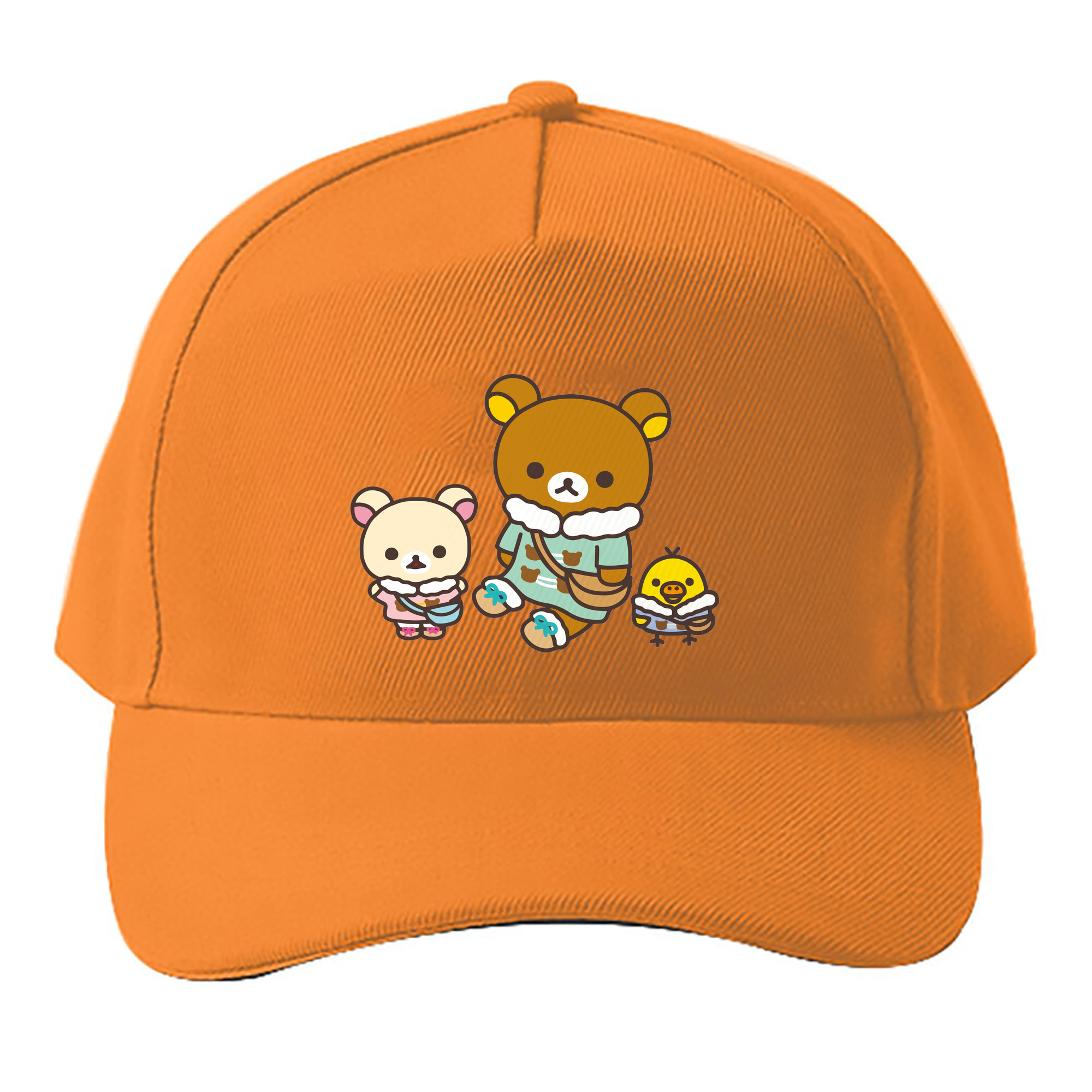 （画像用） リラックマ リラックマ キイロイトリ Rilakkuma Korilakkuma Kiiroitori ベースボールキャップ 綿100％ 男女兼用 帽子 スポーツ