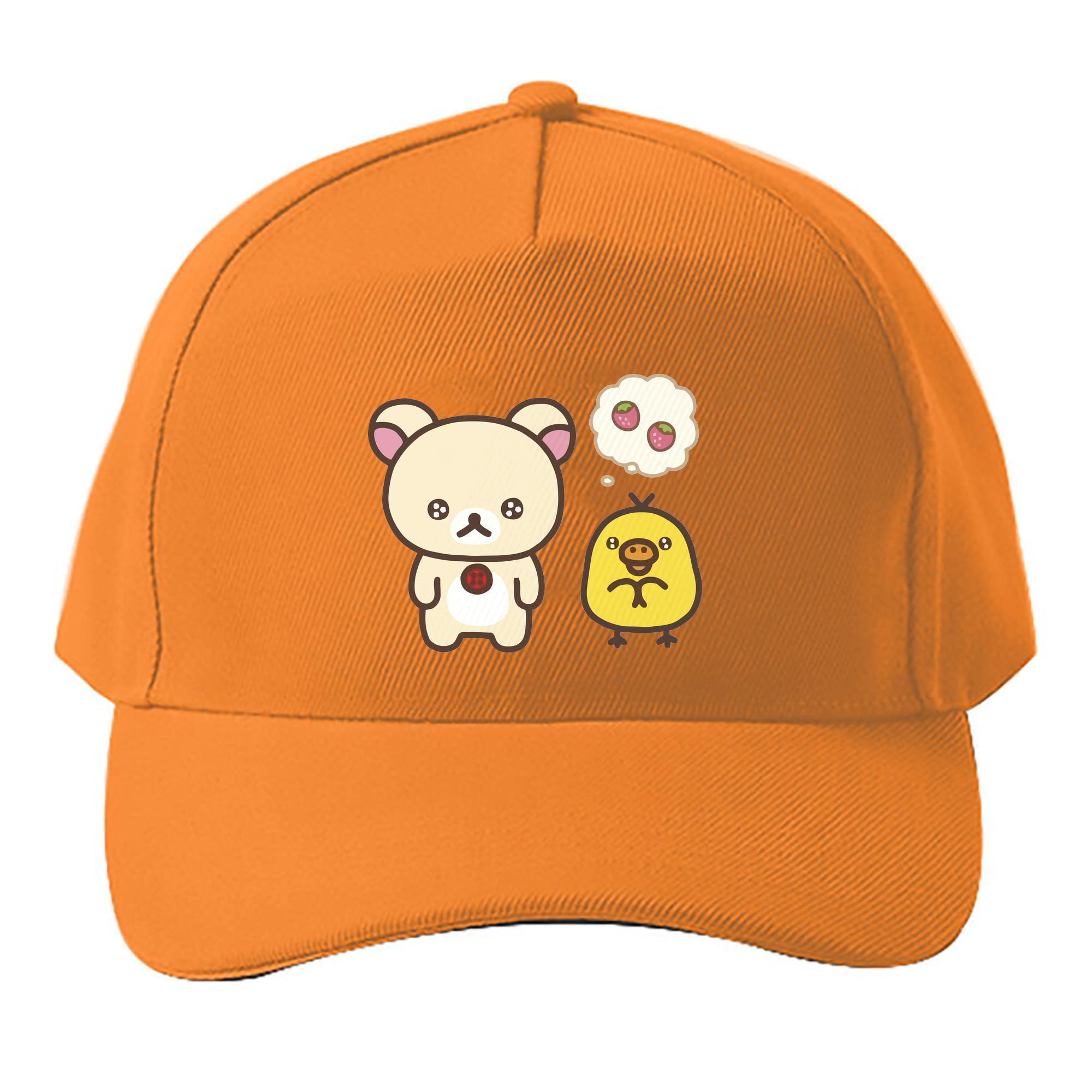 （画像用） リラックマ リラックマ キイロイトリ Rilakkuma Korilakkuma Kiiroitori ベースボールキャップ 綿100％ 男女兼用 帽子 スポーツ