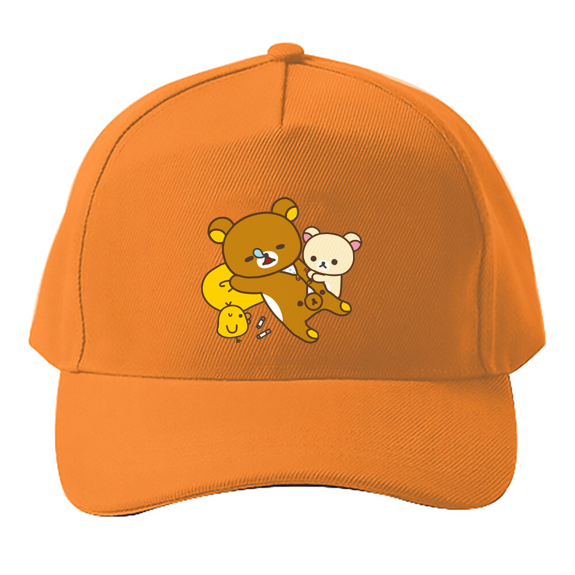 （画像用） リラックマ リラックマ キイロイトリ Rilakkuma Korilakkuma Kiiroitori ベースボールキャップ 綿100％ 男女兼用 帽子 スポーツ