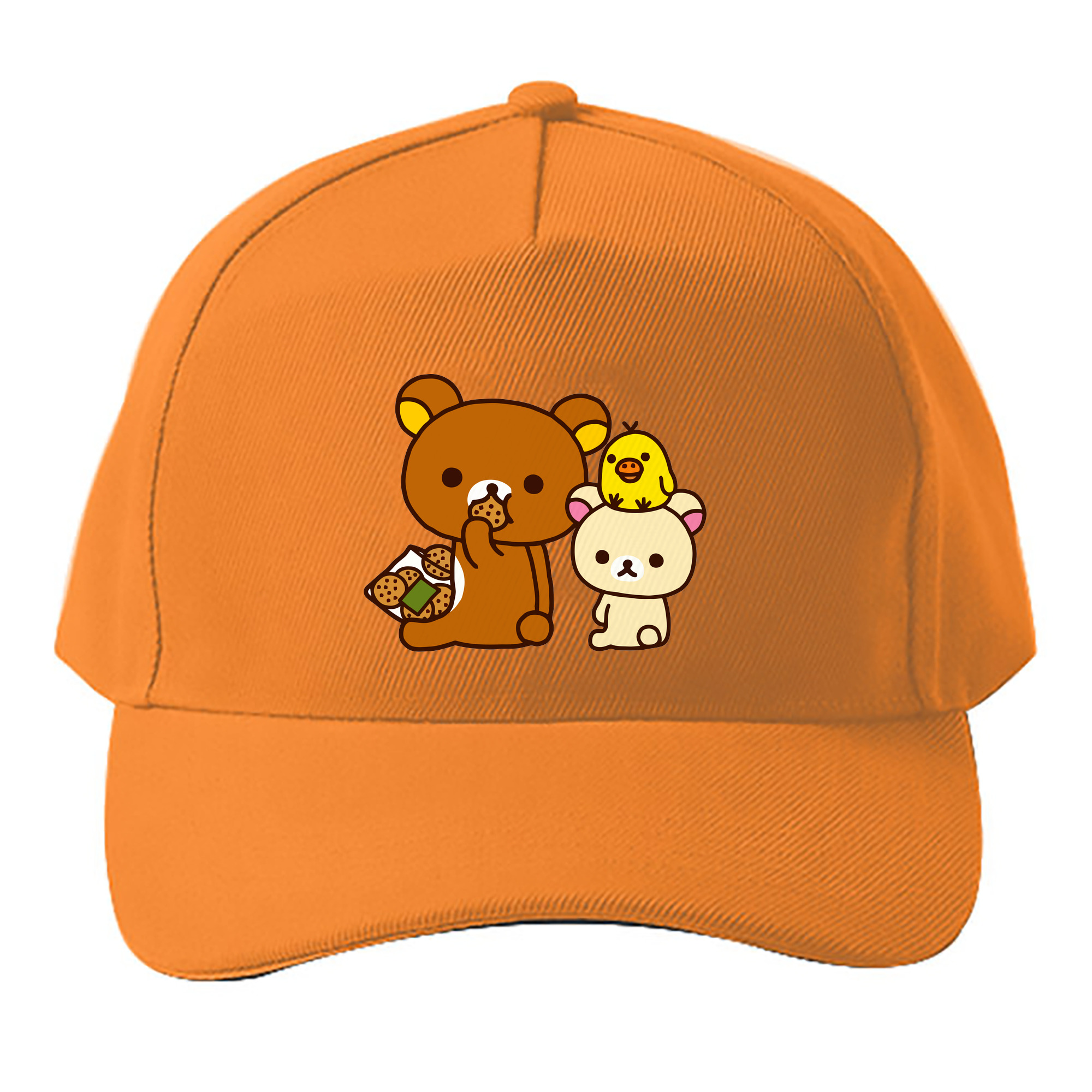 （画像用） リラックマ リラックマ キイロイトリ Rilakkuma Korilakkuma Kiiroitori ベースボールキャップ 綿100％ 男女兼用 帽子 スポーツ