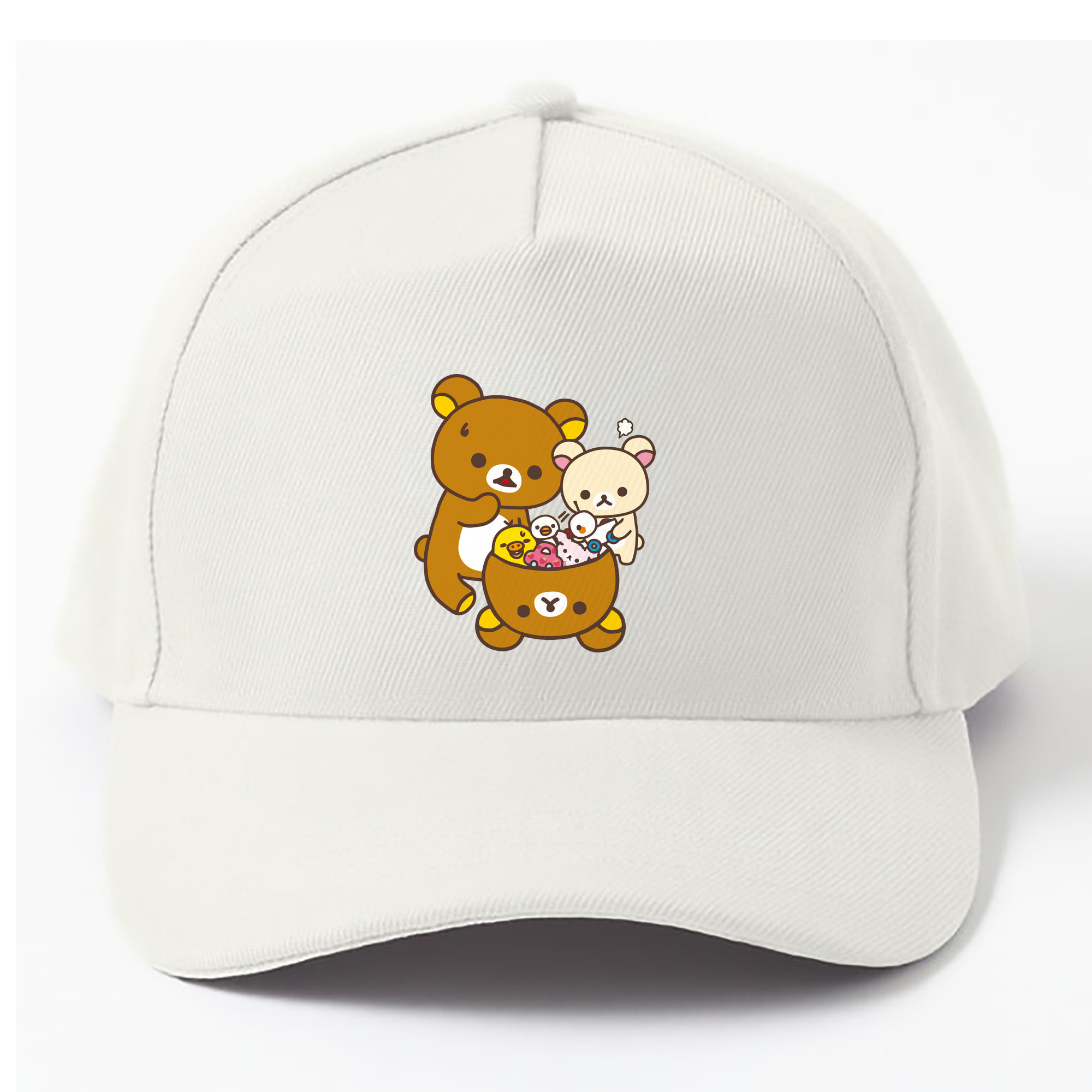 （画像用） リラックマ リラックマ キイロイトリ Rilakkuma Korilakkuma Kiiroitori ベースボールキャップ 綿100％ 男女兼用 帽子 スポーツ