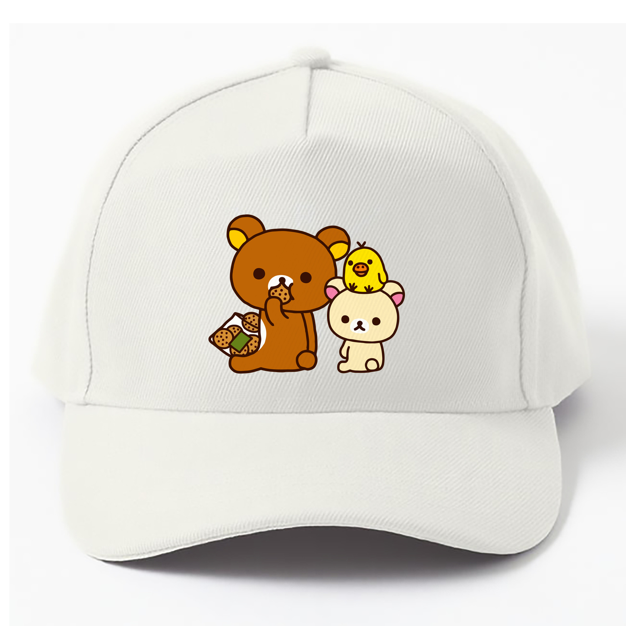 （画像用） リラックマ リラックマ キイロイトリ Rilakkuma Korilakkuma Kiiroitori ベースボールキャップ 綿100％ 男女兼用 帽子 スポーツ
