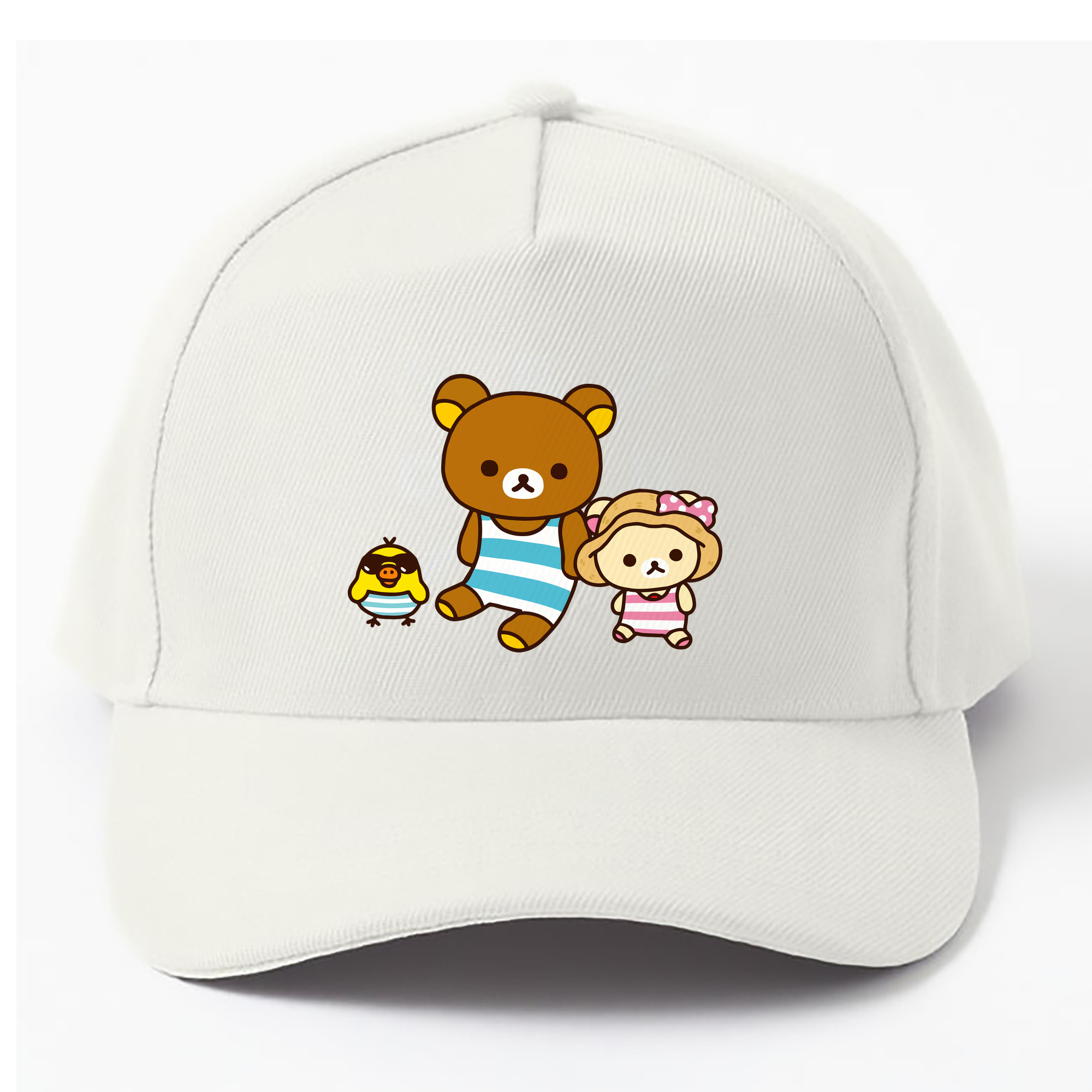 （画像用） リラックマ リラックマ キイロイトリ Rilakkuma Korilakkuma Kiiroitori ベースボールキャップ 綿100％ 男女兼用 帽子 スポーツ