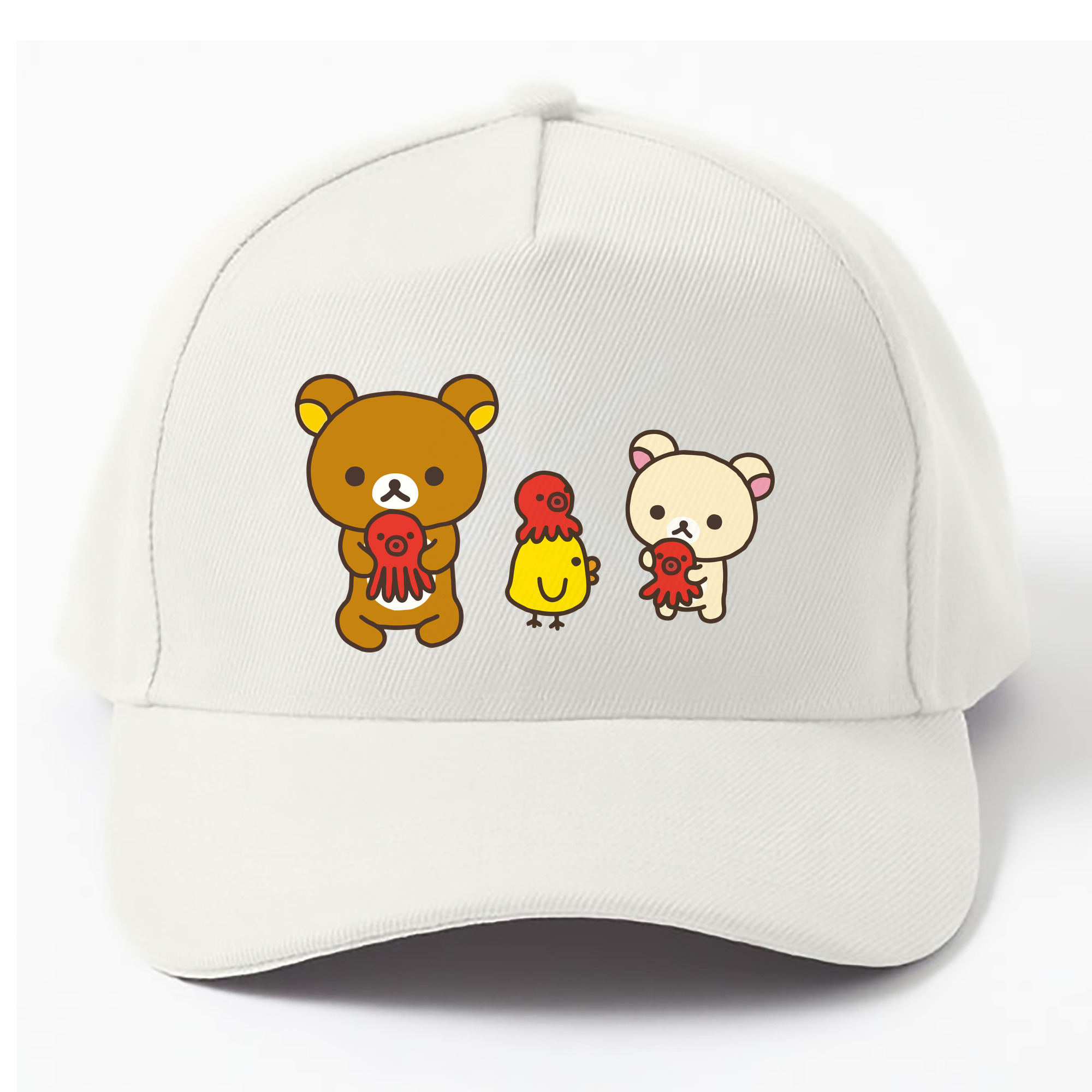 （画像用） リラックマ リラックマ キイロイトリ Rilakkuma Korilakkuma Kiiroitori ベースボールキャップ 綿100％ 男女兼用 帽子 スポーツ