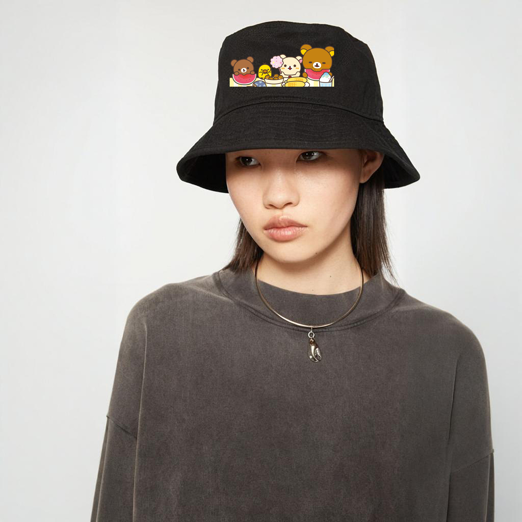 リラックマ リラックマ キイロイトリ Rilakkuma Korilakkuma Kiiroitori アウトドア日除けバケットハット