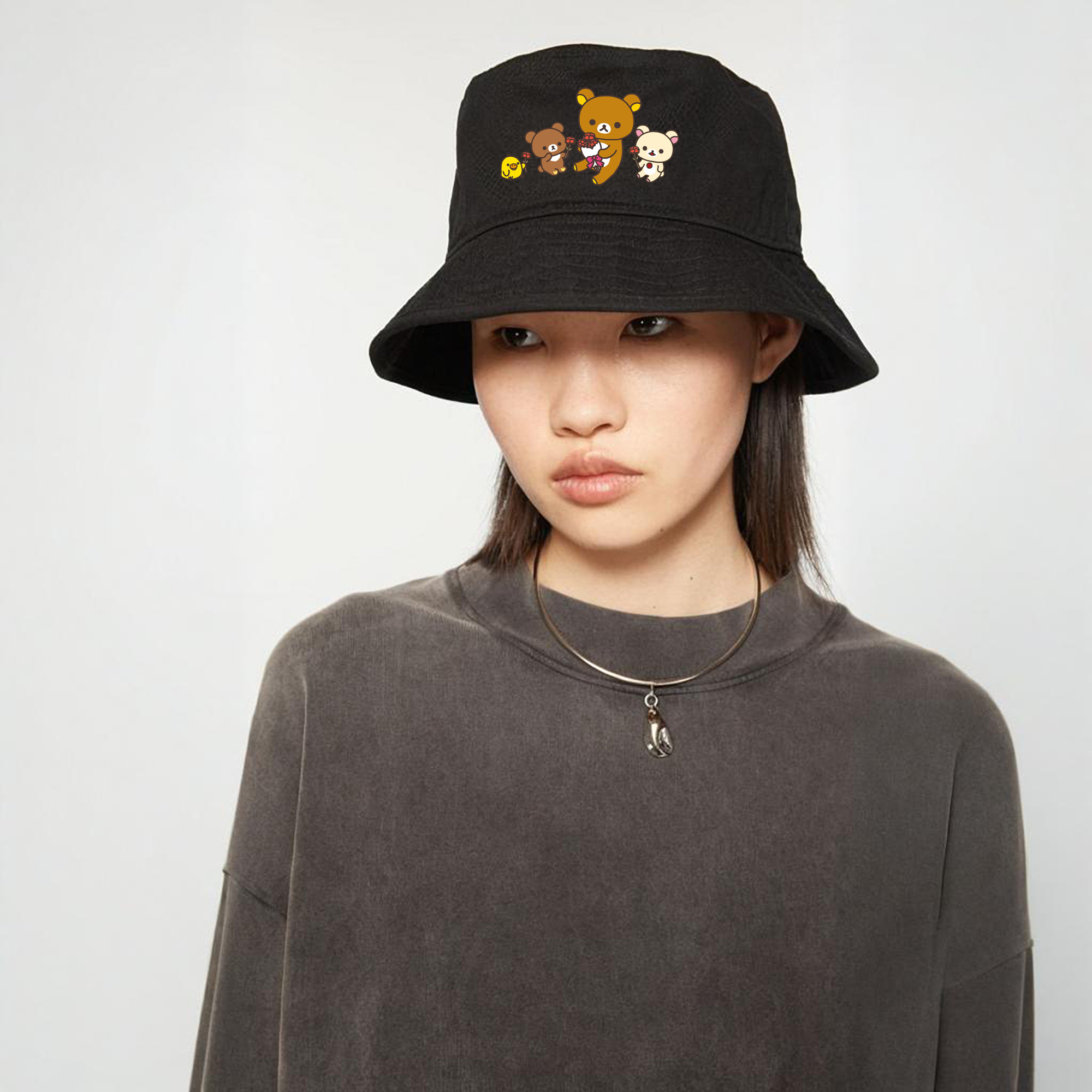 リラックマ リラックマ キイロイトリ Rilakkuma Korilakkuma Kiiroitori アウトドア日除けバケットハット