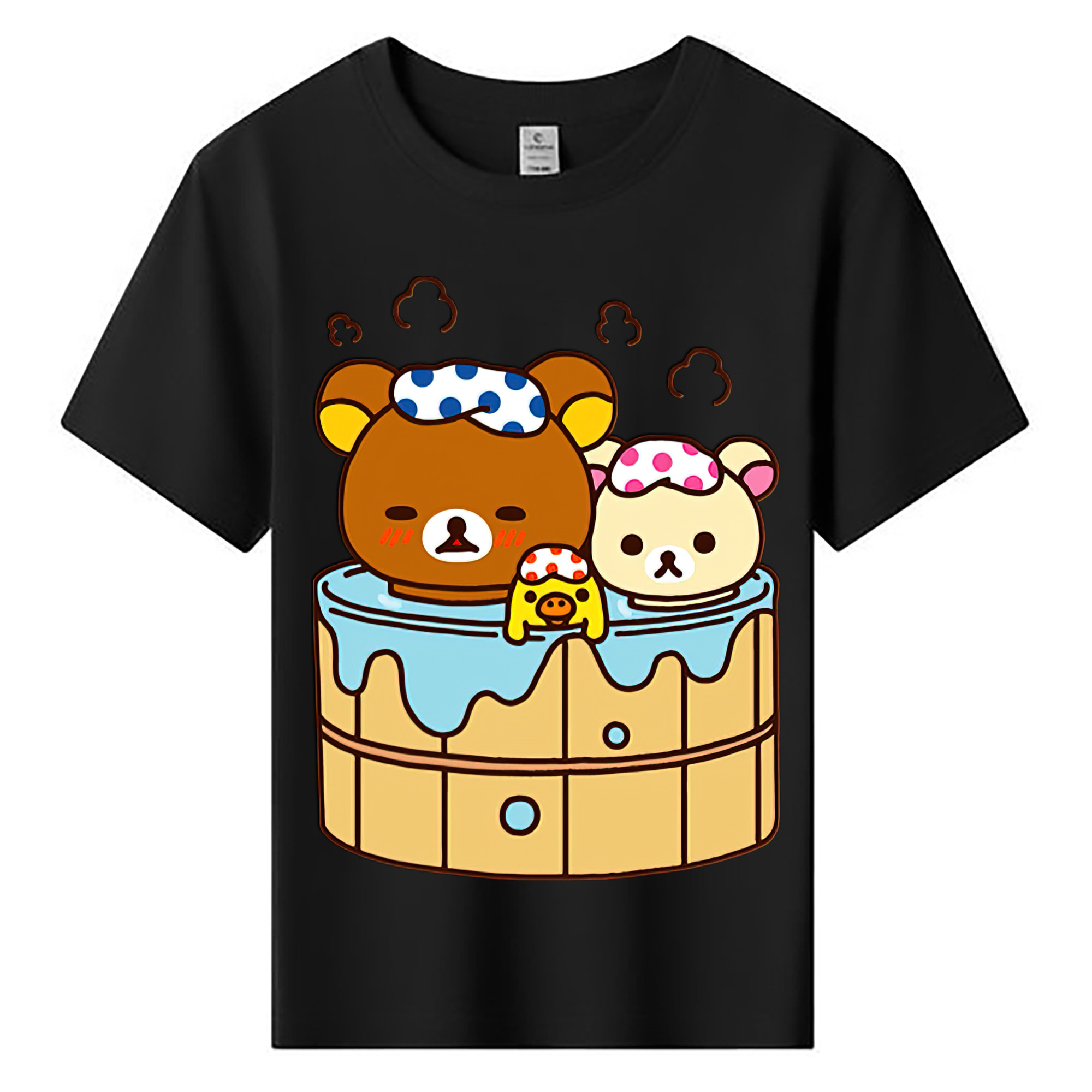 （画像用） リラックマ リラックマ キイロイトリ Rilakkuma Korilakkuma Kiiroitori 綿100％キッズTシャツ（フロントプリント）