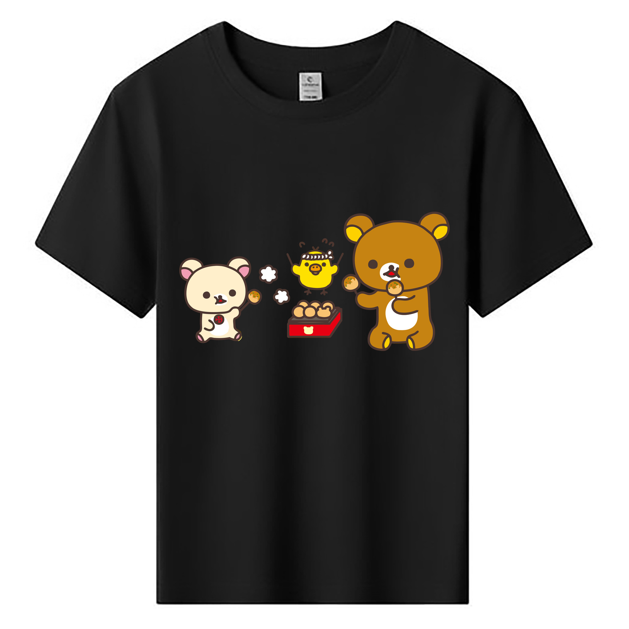 （画像用） リラックマ リラックマ キイロイトリ Rilakkuma Korilakkuma Kiiroitori 綿100％キッズTシャツ（フロントプリント）
