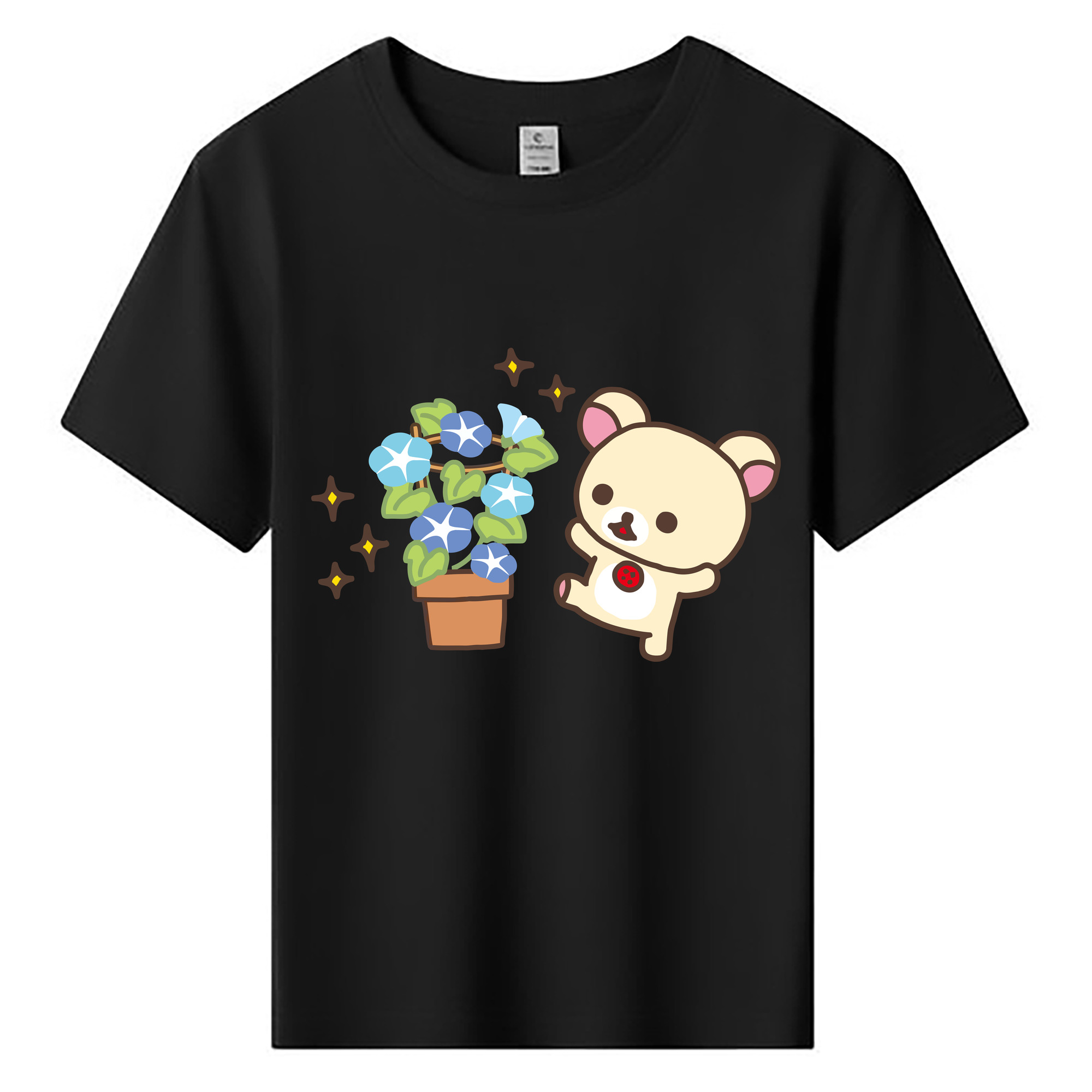 （画像用） リラックマ リラックマ キイロイトリ Rilakkuma Korilakkuma Kiiroitori 綿100％キッズTシャツ（フロントプリント）
