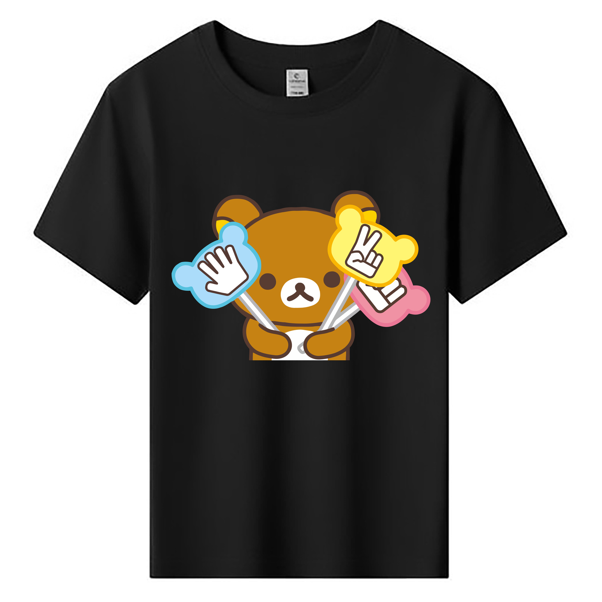 （画像用） リラックマ リラックマ キイロイトリ Rilakkuma Korilakkuma Kiiroitori 綿100％キッズTシャツ（フロントプリント）
