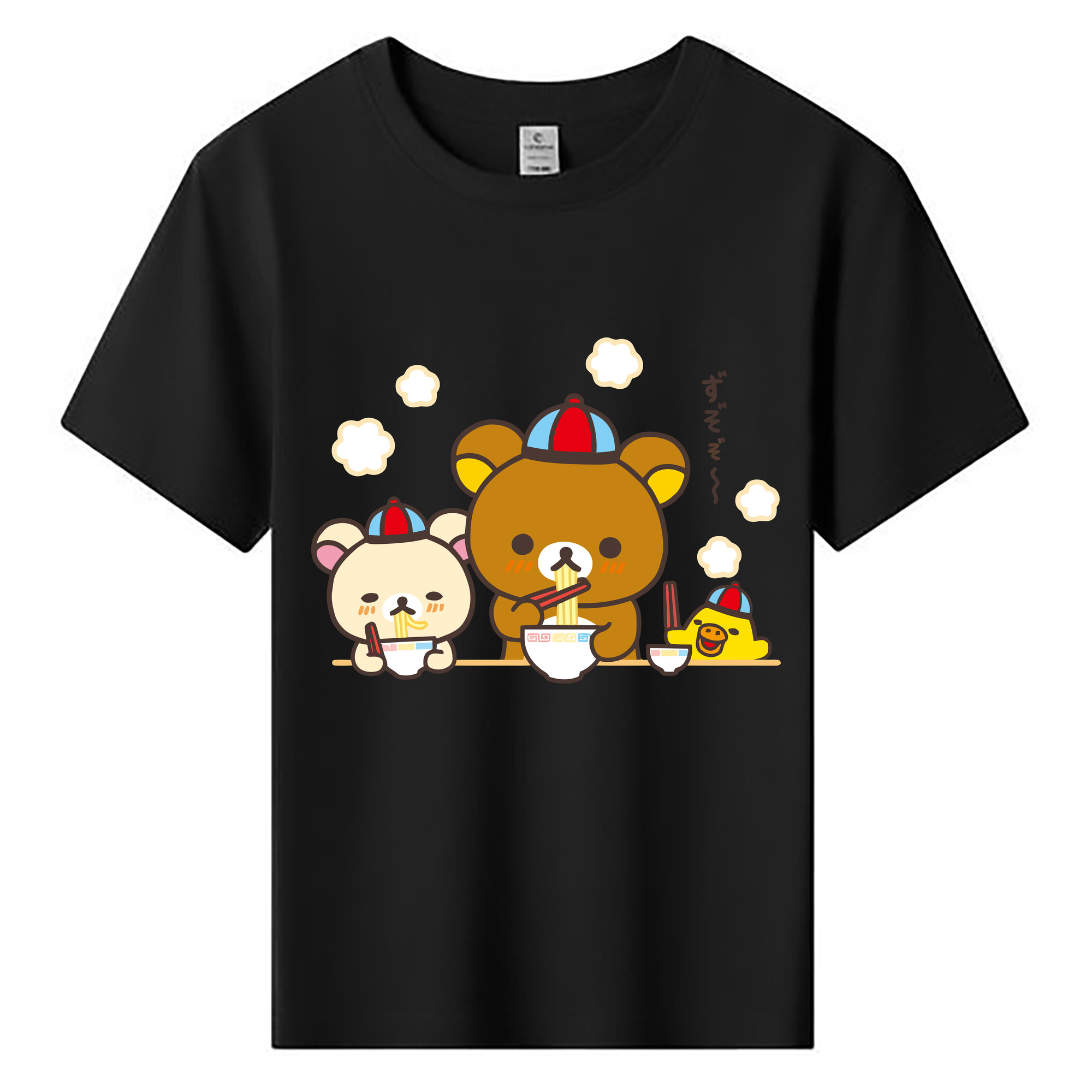 （画像用） リラックマ リラックマ キイロイトリ Rilakkuma Korilakkuma Kiiroitori 綿100％キッズTシャツ（フロントプリント）