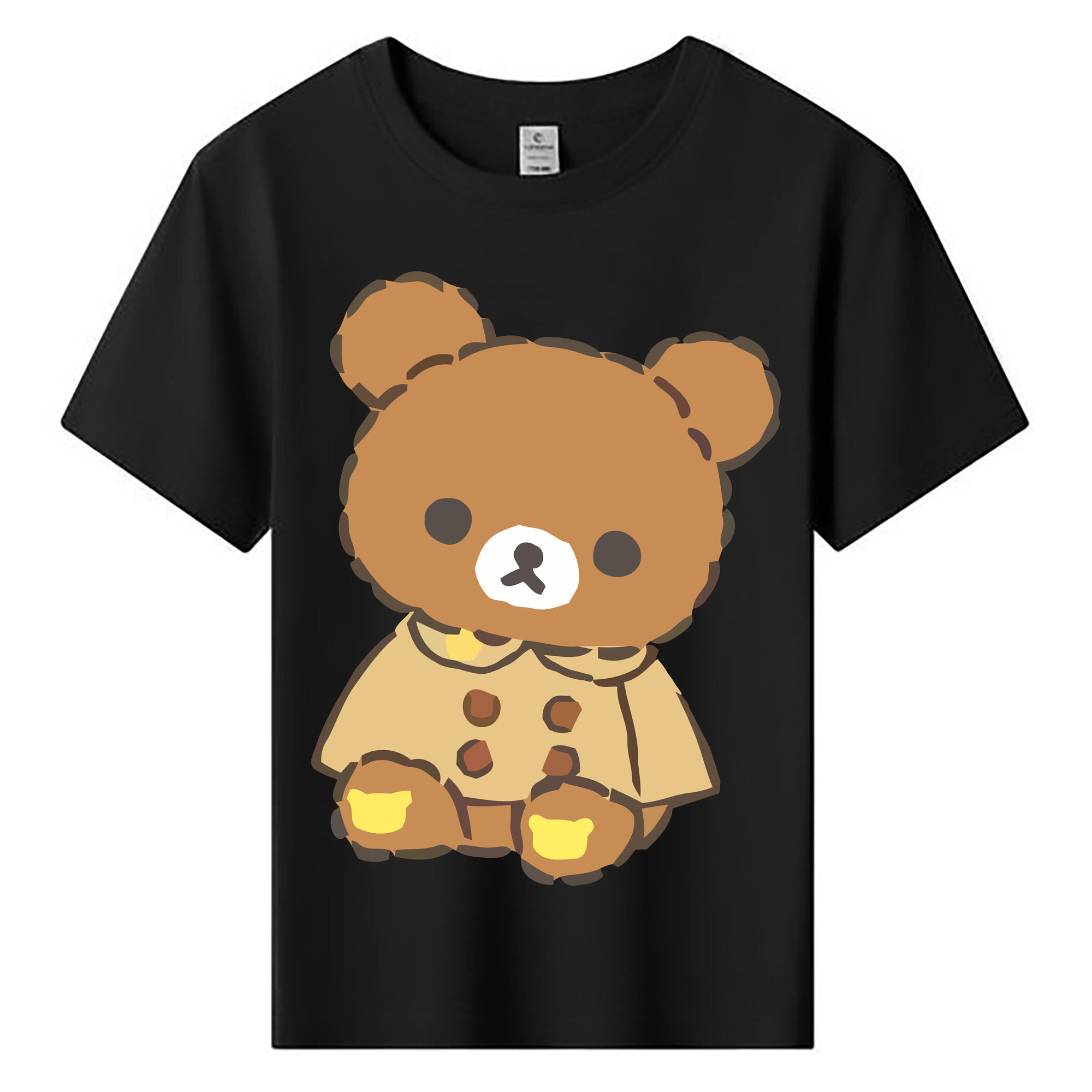 （画像用） リラックマ リラックマ キイロイトリ Rilakkuma Korilakkuma Kiiroitori 綿100％キッズTシャツ（フロントプリント）