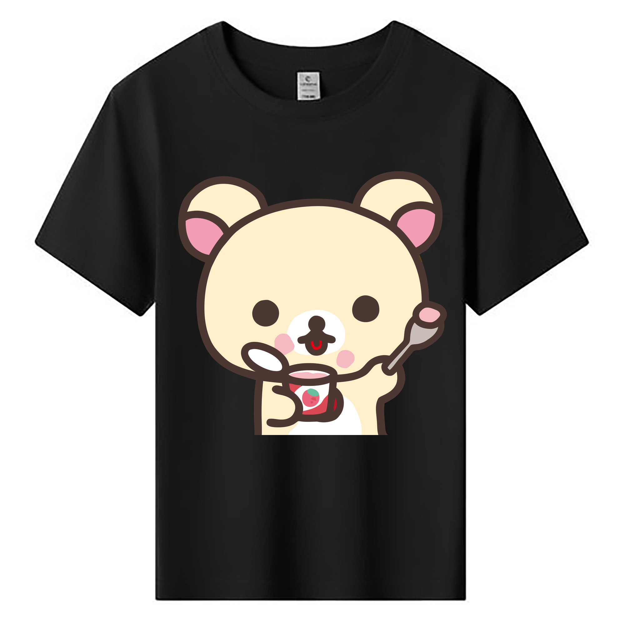 （画像用） リラックマ リラックマ キイロイトリ Rilakkuma Korilakkuma Kiiroitori 綿100％キッズTシャツ（フロントプリント）