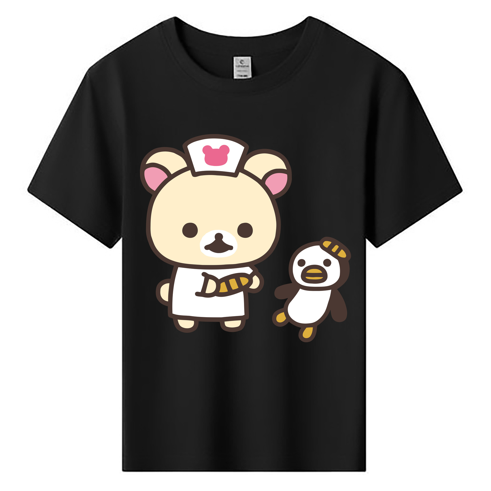 （画像用） リラックマ リラックマ キイロイトリ Rilakkuma Korilakkuma Kiiroitori 綿100％キッズTシャツ（フロントプリント）