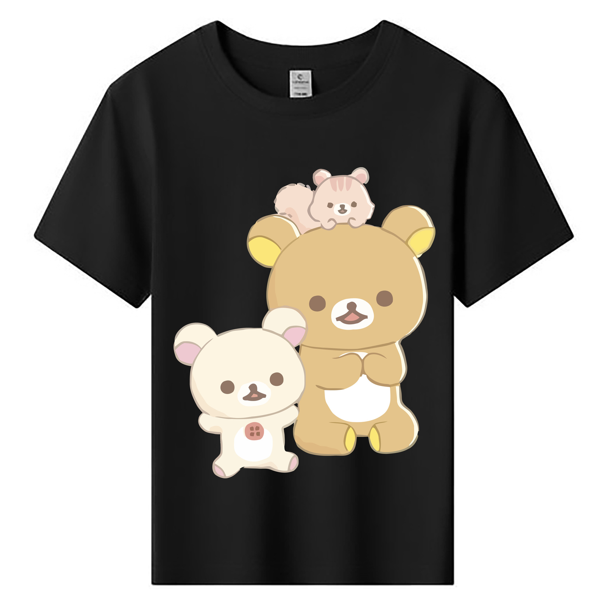 （画像用） リラックマ リラックマ キイロイトリ Rilakkuma Korilakkuma Kiiroitori 綿100％キッズTシャツ（フロントプリント）