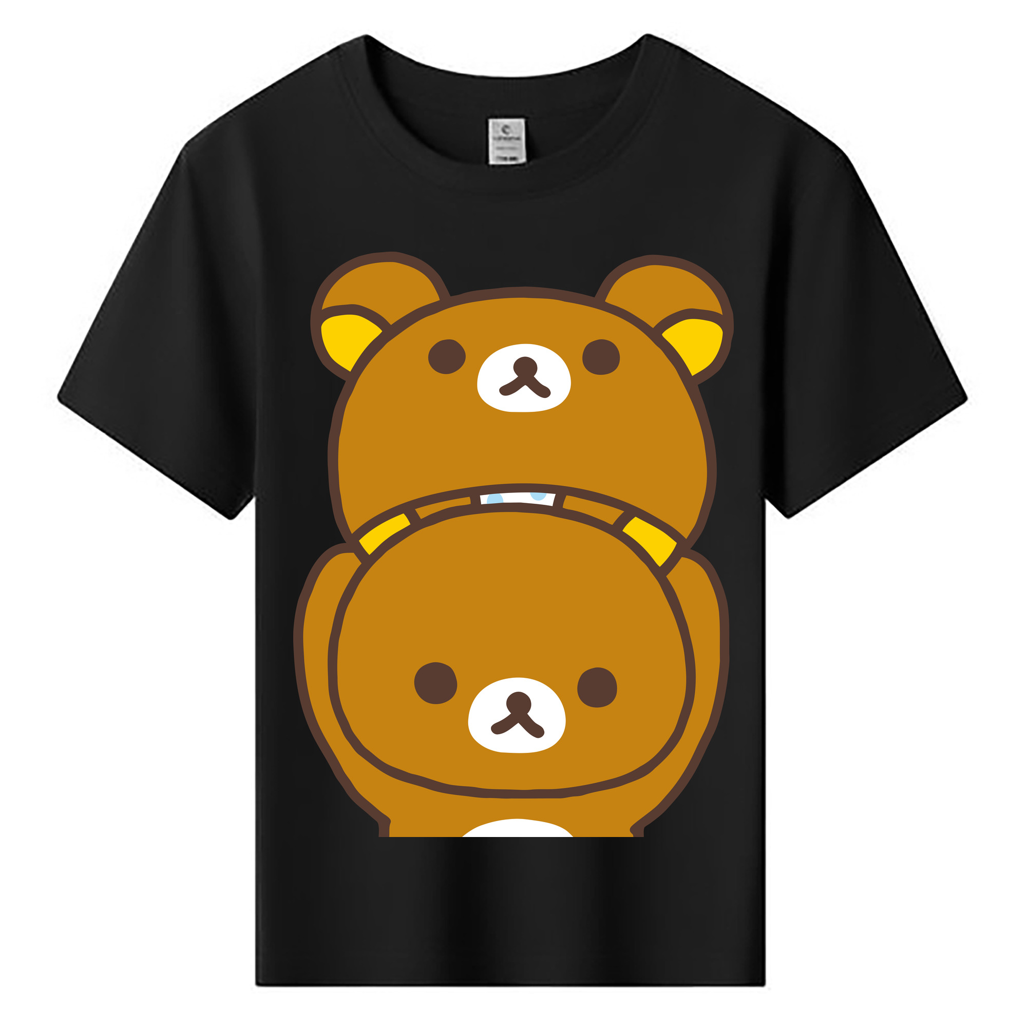 （画像用） リラックマ リラックマ キイロイトリ Rilakkuma Korilakkuma Kiiroitori 綿100％キッズTシャツ（フロントプリント）