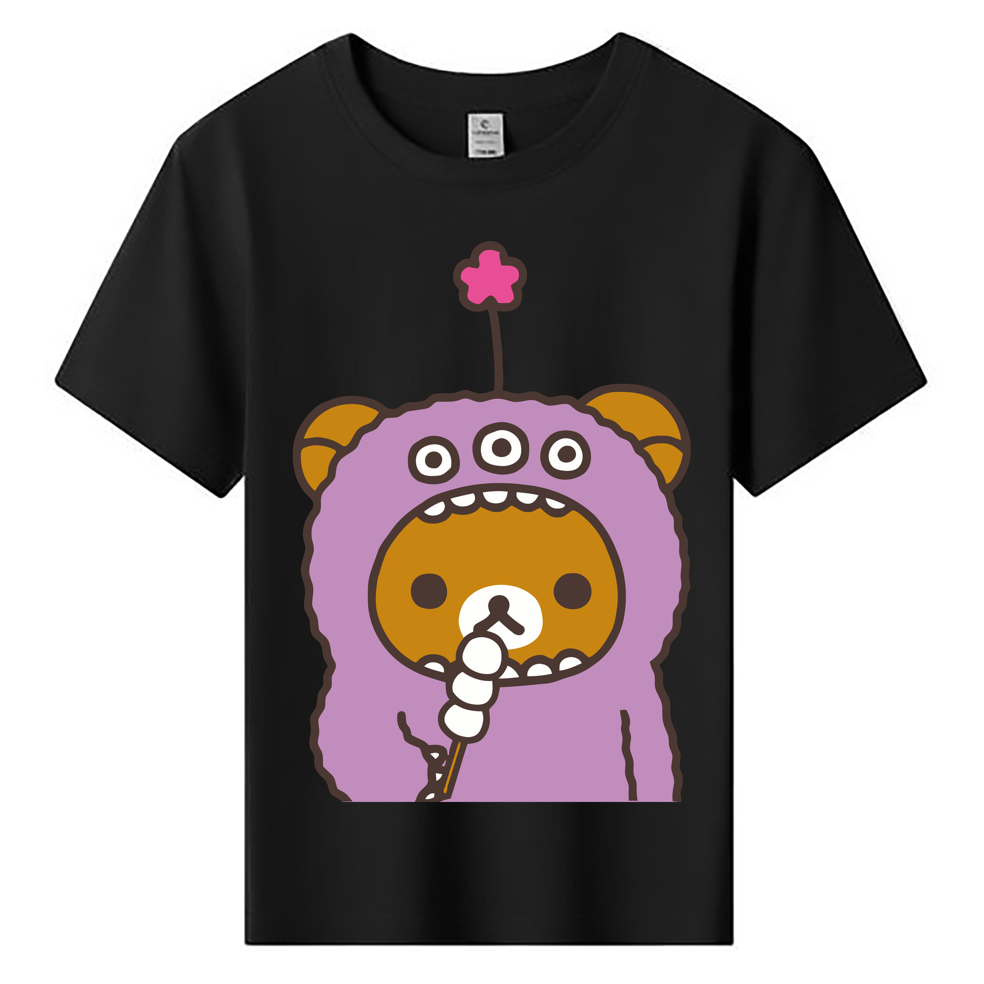 （画像用） リラックマ リラックマ キイロイトリ Rilakkuma Korilakkuma Kiiroitori 綿100％キッズTシャツ（フロントプリント）