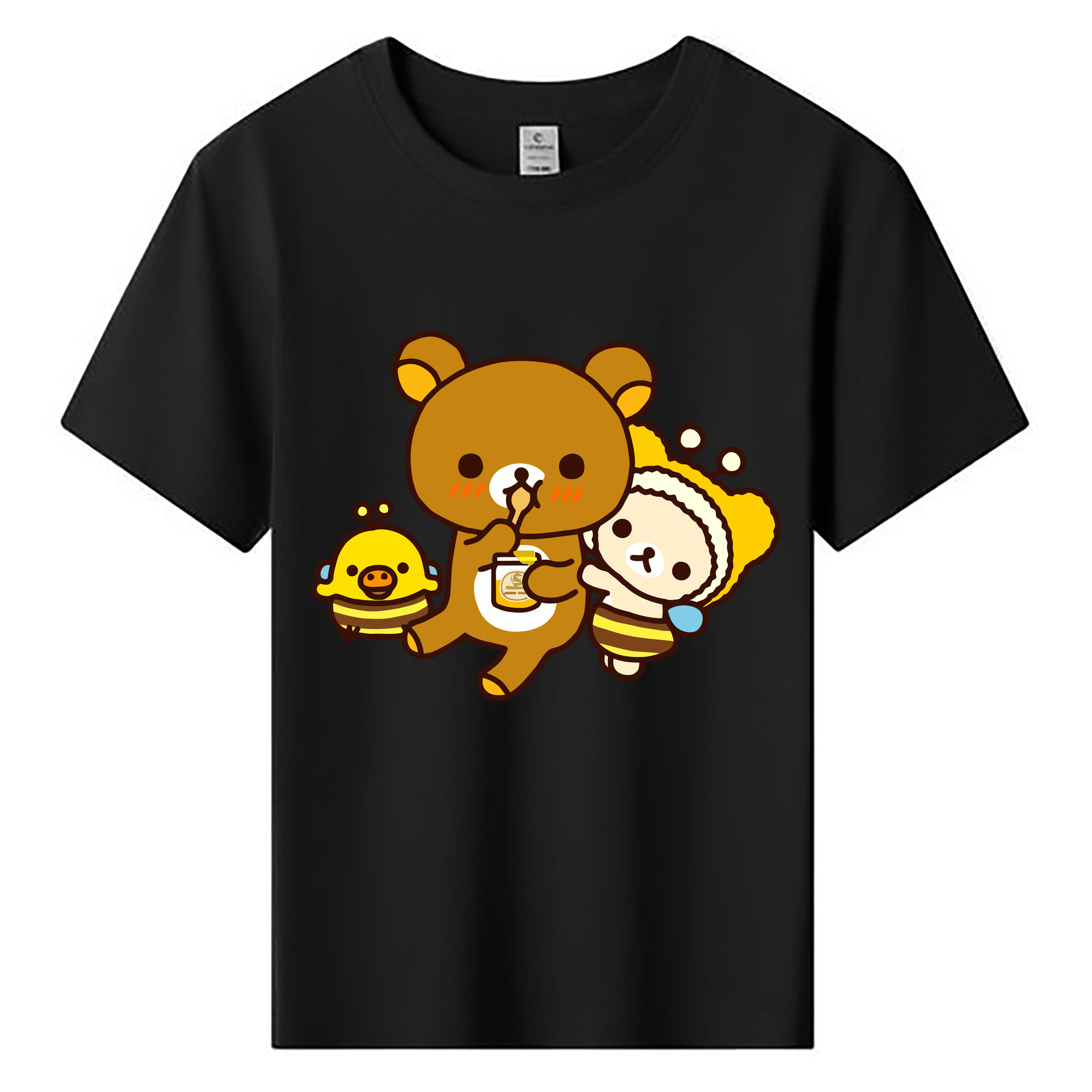 （画像用） リラックマ リラックマ キイロイトリ Rilakkuma Korilakkuma Kiiroitori 綿100％キッズTシャツ（フロントプリント）