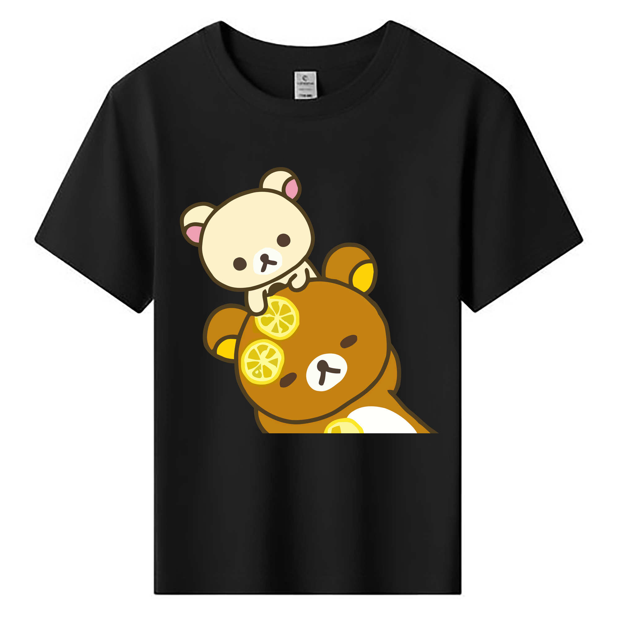（画像用） リラックマ リラックマ キイロイトリ Rilakkuma Korilakkuma Kiiroitori 綿100％キッズTシャツ（フロントプリント）