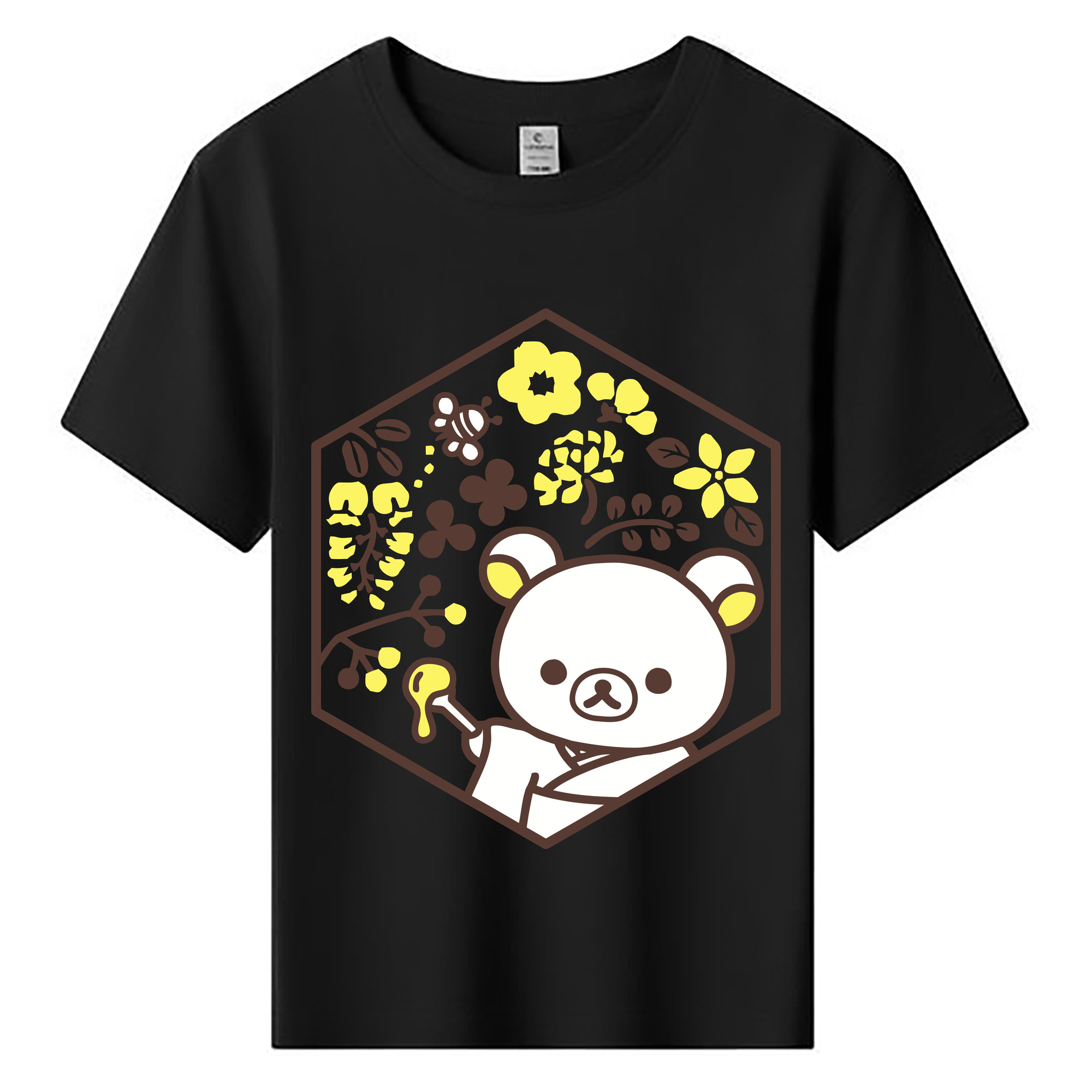 （画像用） リラックマ リラックマ キイロイトリ Rilakkuma Korilakkuma Kiiroitori 綿100％キッズTシャツ（フロントプリント）