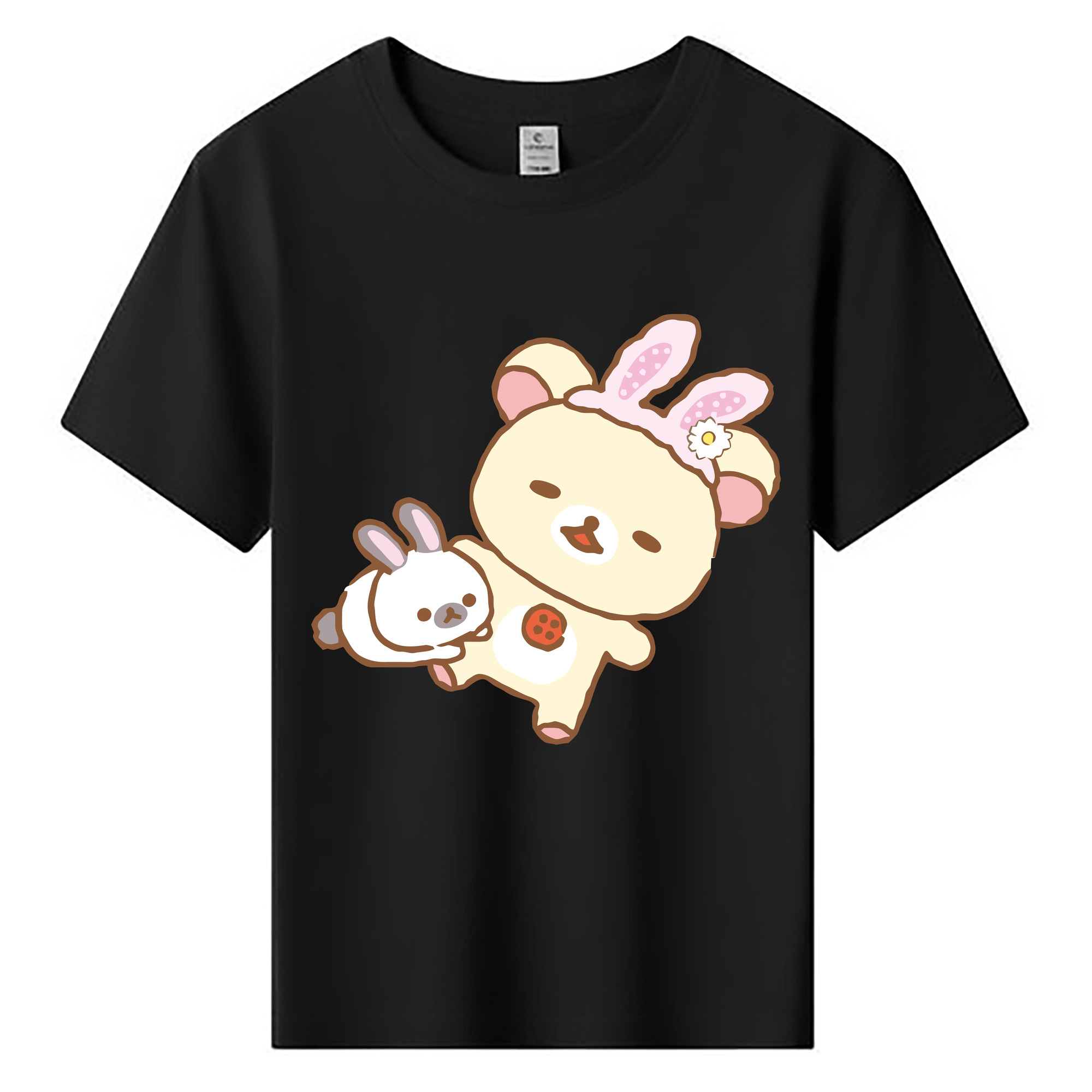 （画像用） リラックマ リラックマ キイロイトリ Rilakkuma Korilakkuma Kiiroitori 綿100％キッズTシャツ（フロントプリント）