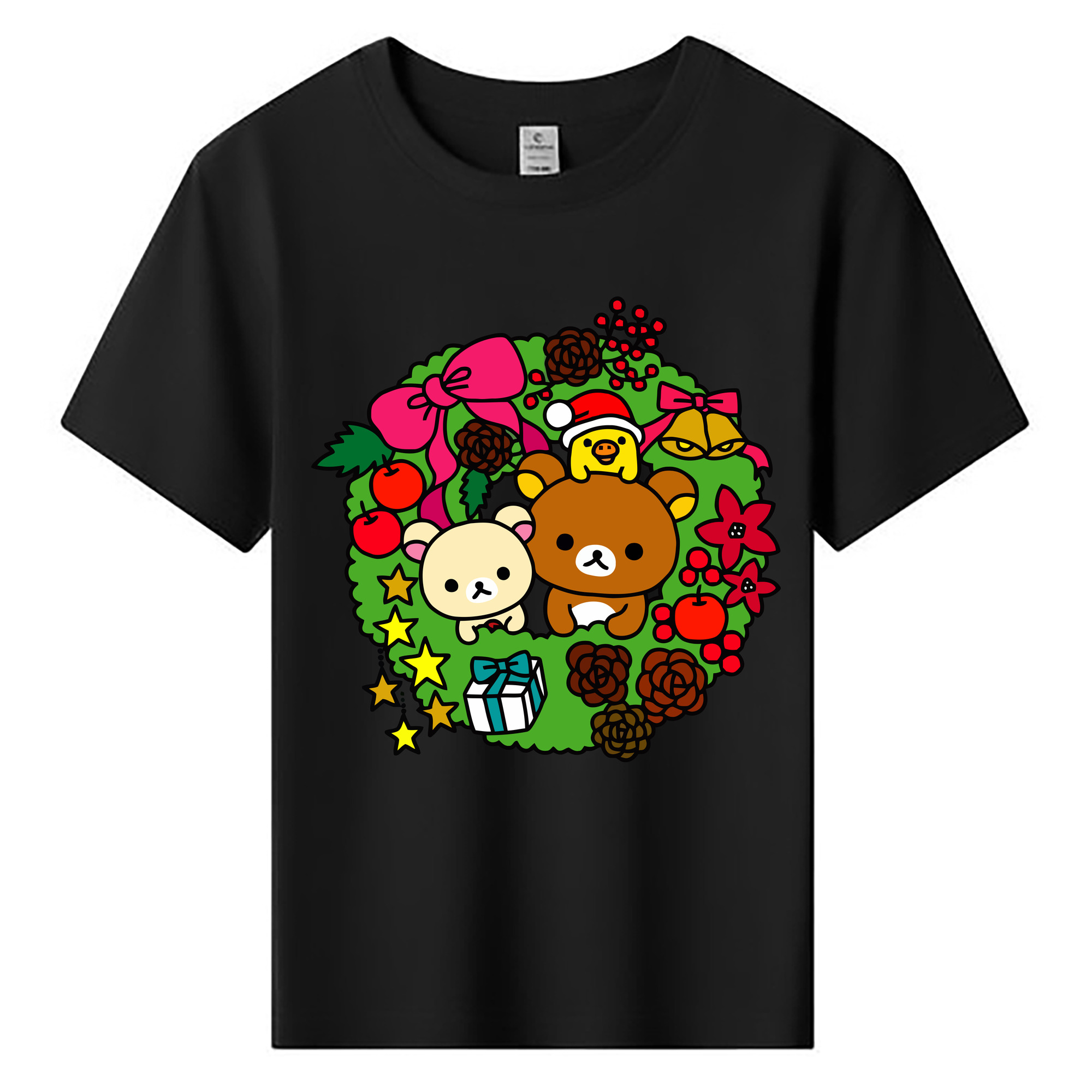 （画像用） リラックマ リラックマ キイロイトリ Rilakkuma Korilakkuma Kiiroitori 綿100％キッズTシャツ（フロントプリント）